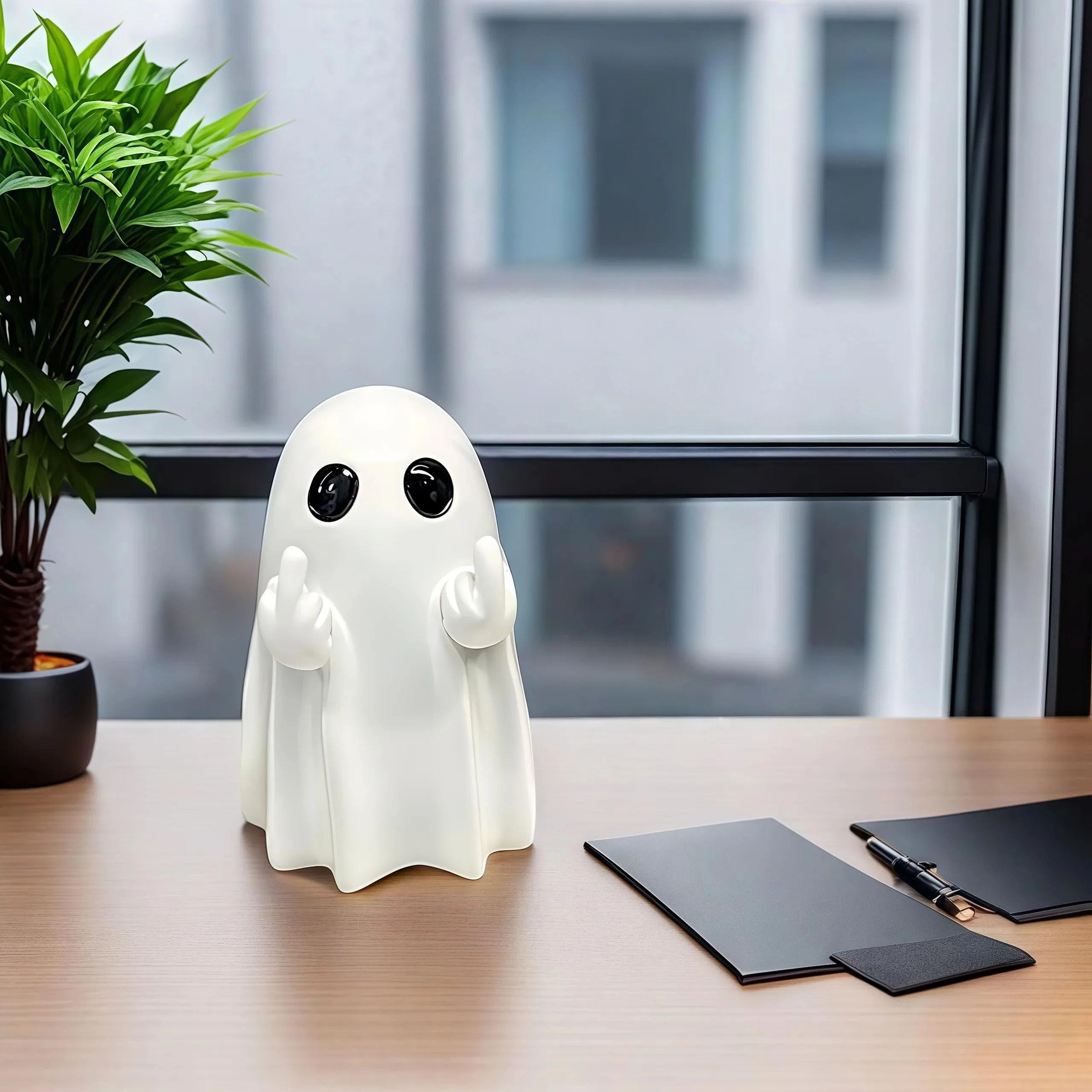 The SpookySmirk Defiant Ghost Desk Figurine 3