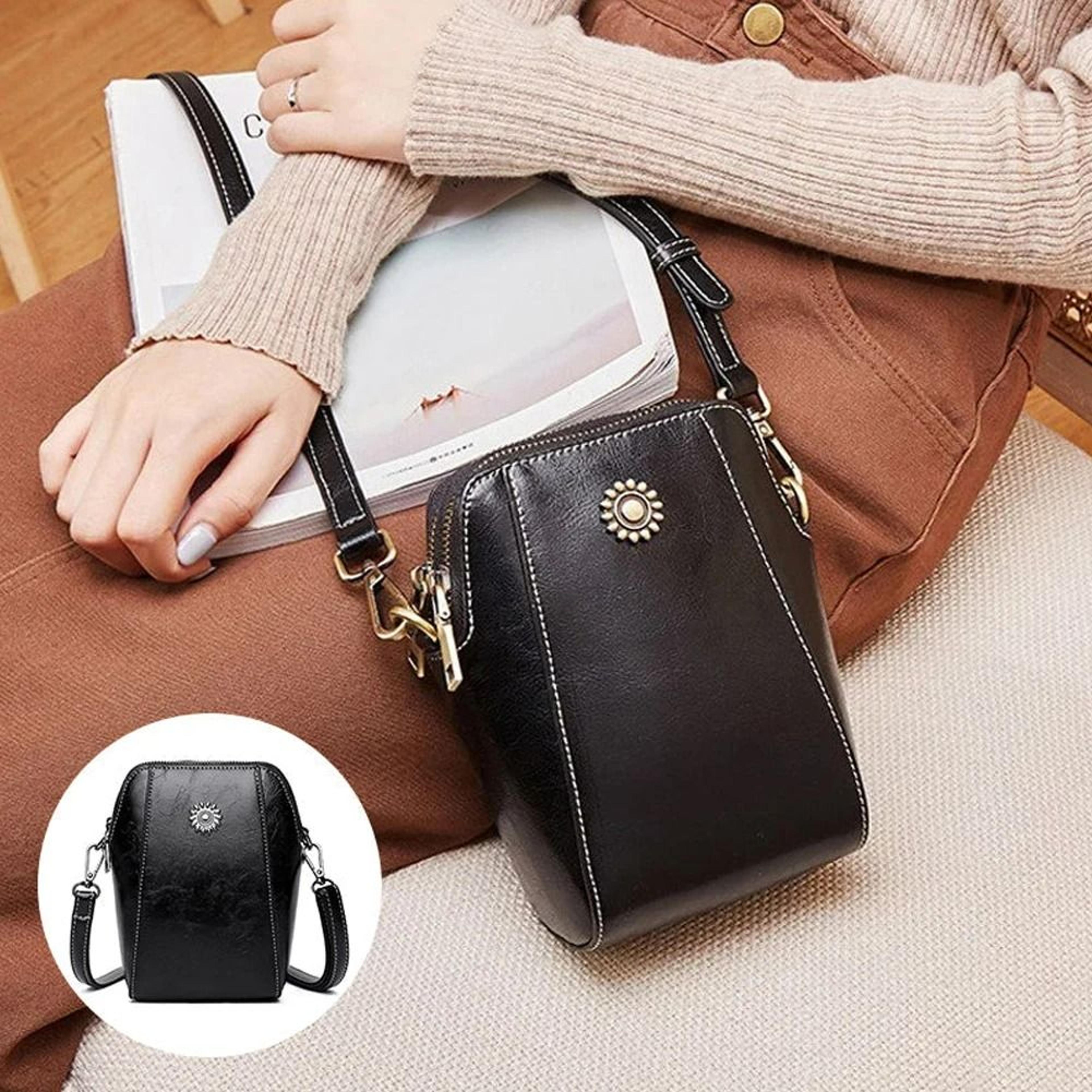 Luxury Soft Leather Crossbody Tote 3