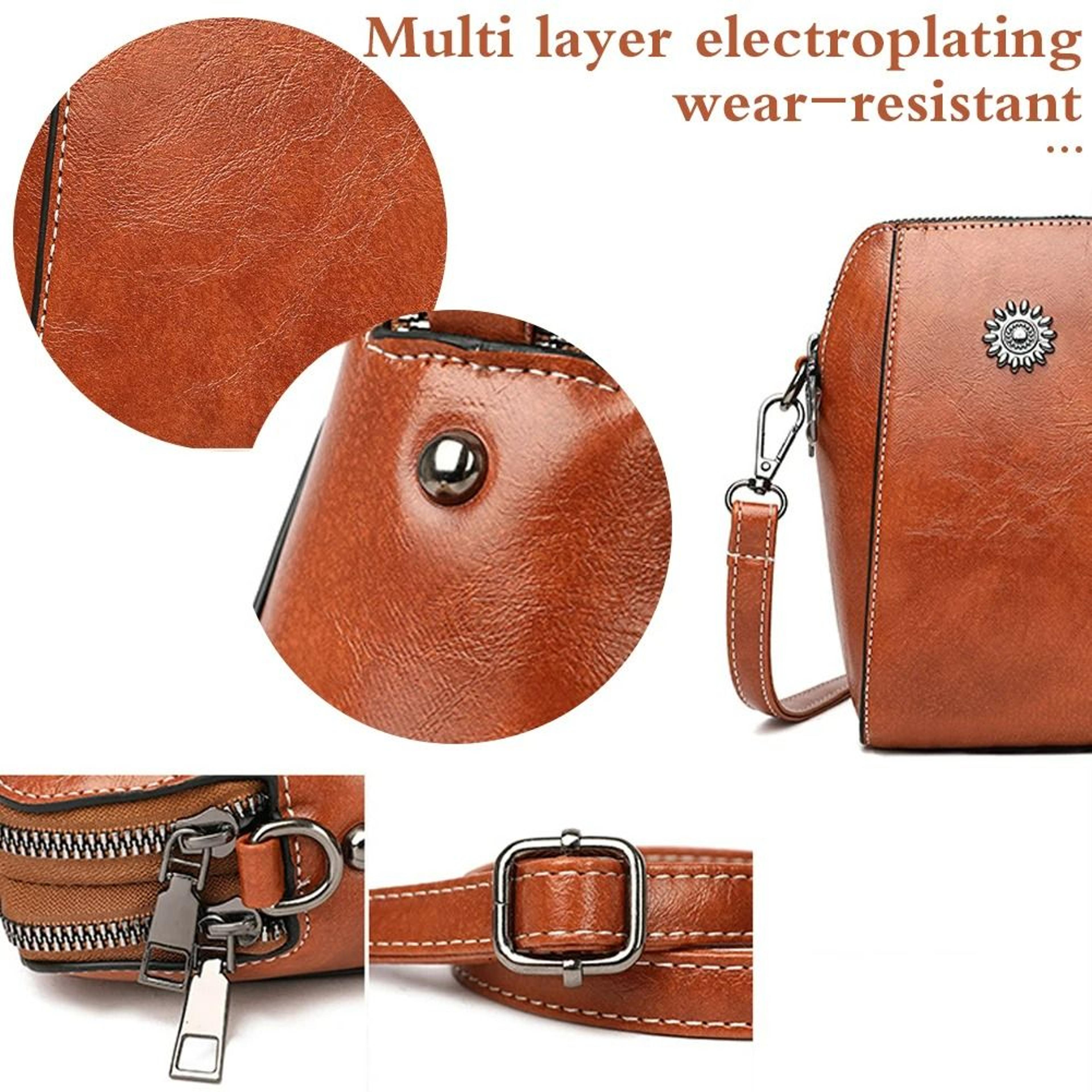 Luxury Soft Leather Crossbody Tote 5