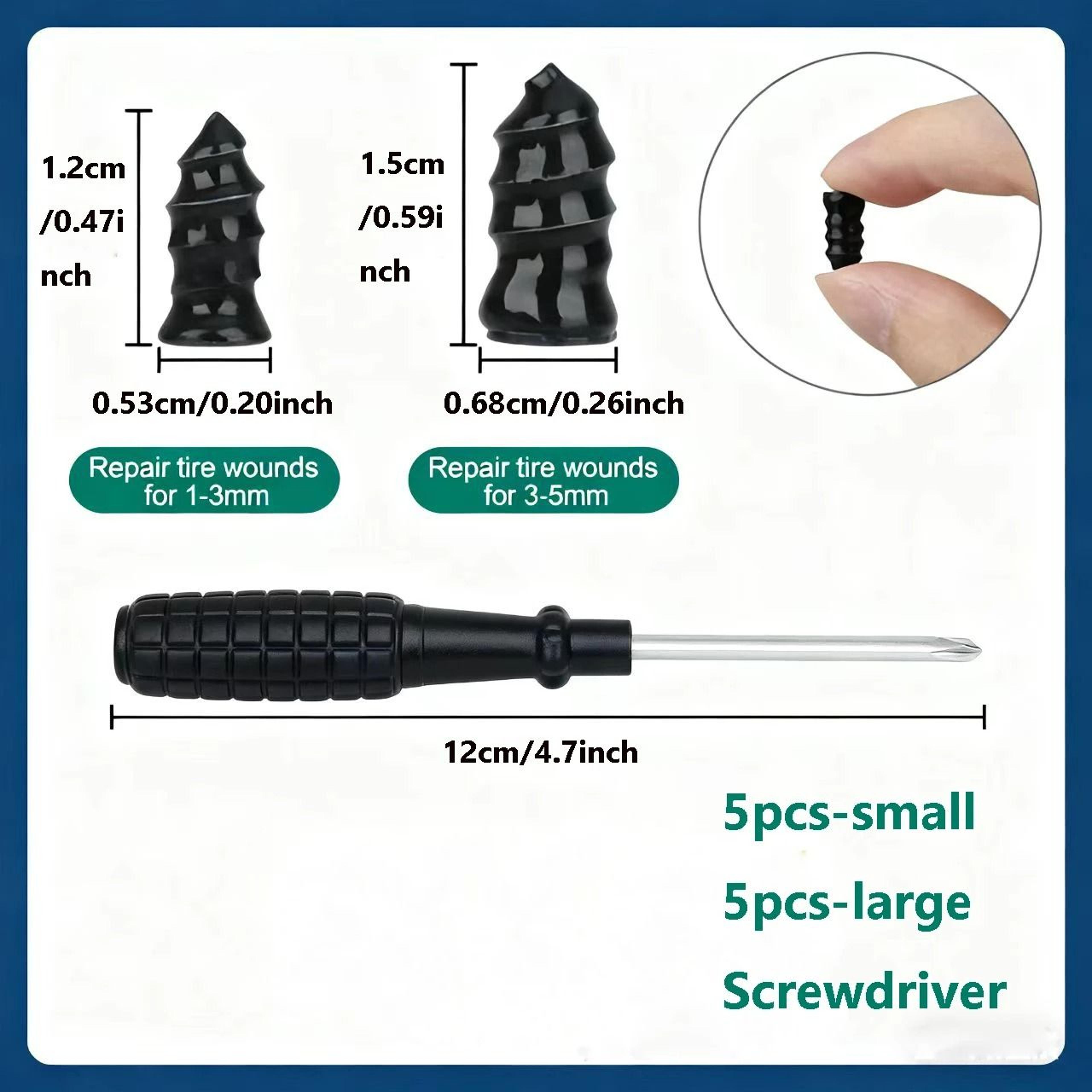 HeavyDuty Tubeless Tire Vacuum Repair Nail Kit 7