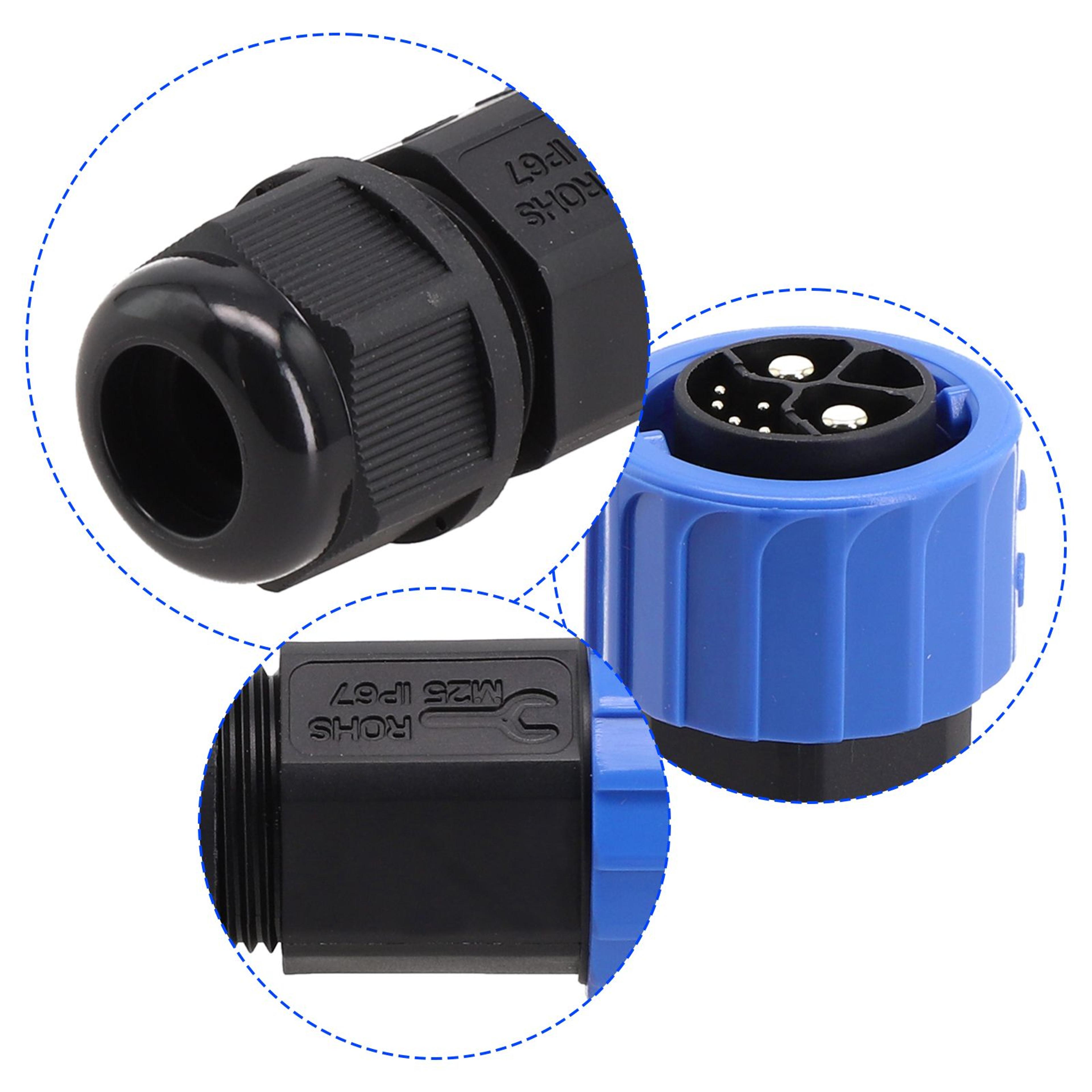 M23 IP67 Waterproof 215 Hybrid Battery Storage Connector 3