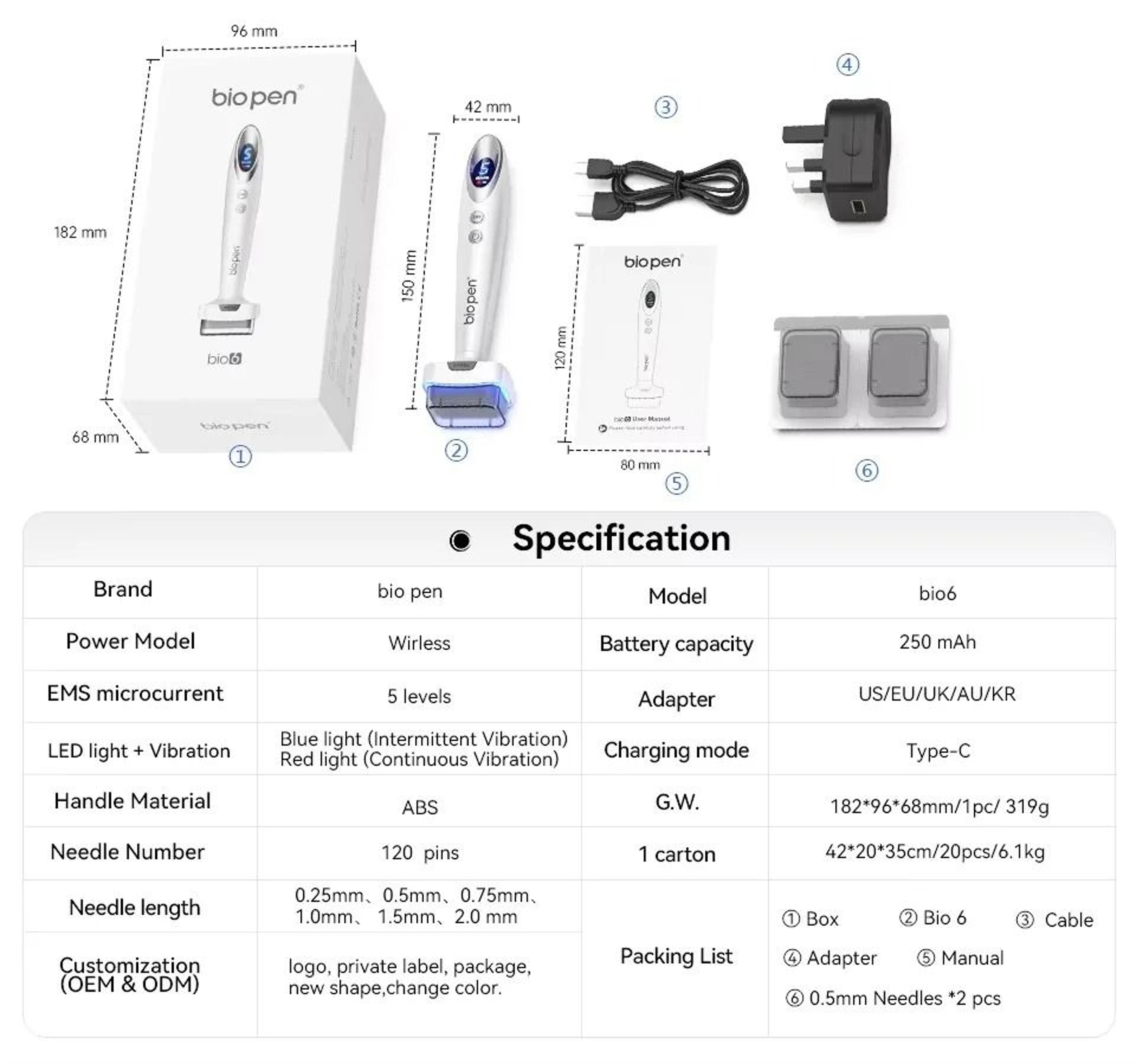 Interchangeable 120Pin Electric Derma Vibration Stamp 6