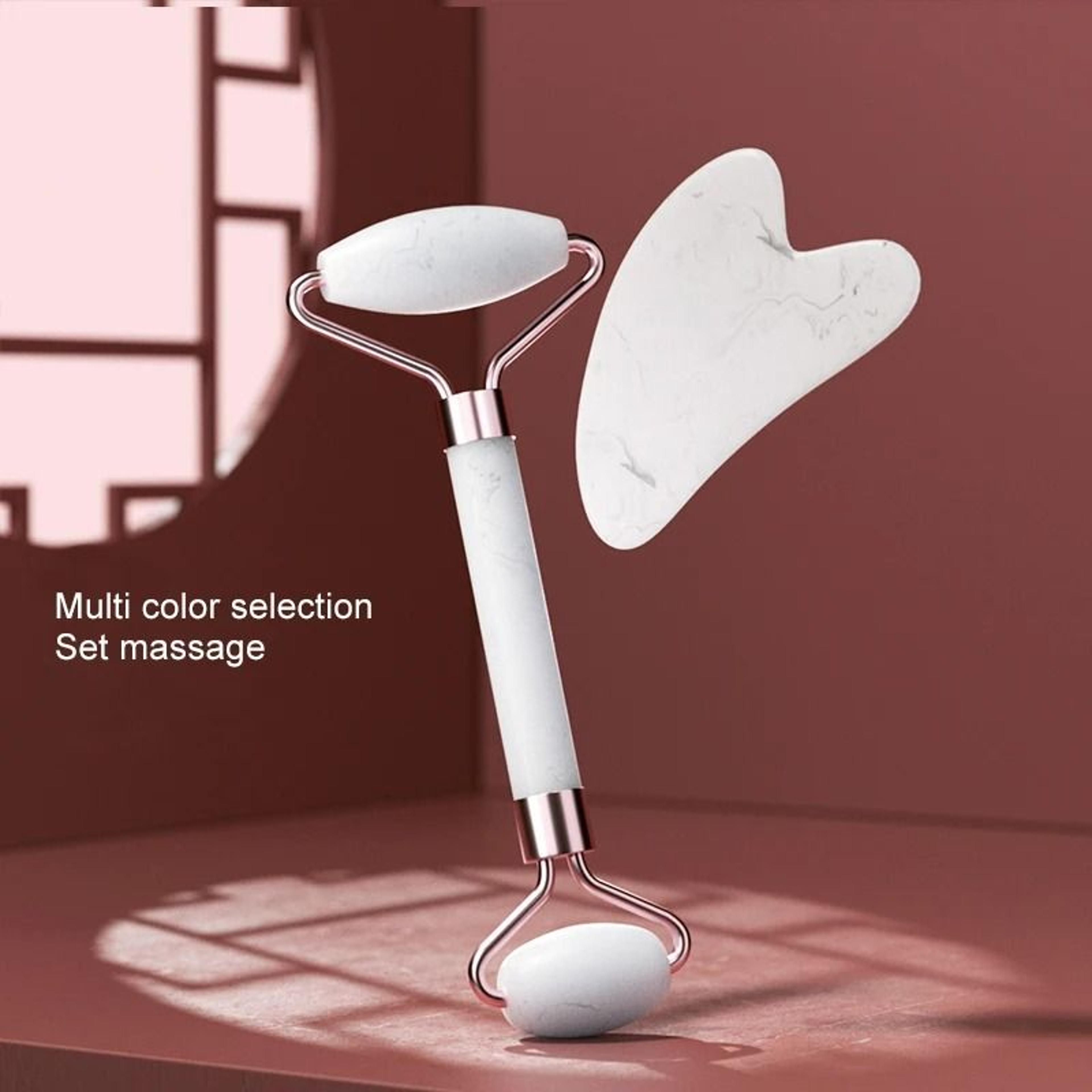 Resin Facial Massage Roller  Gua Sha Scraping Board Set 3