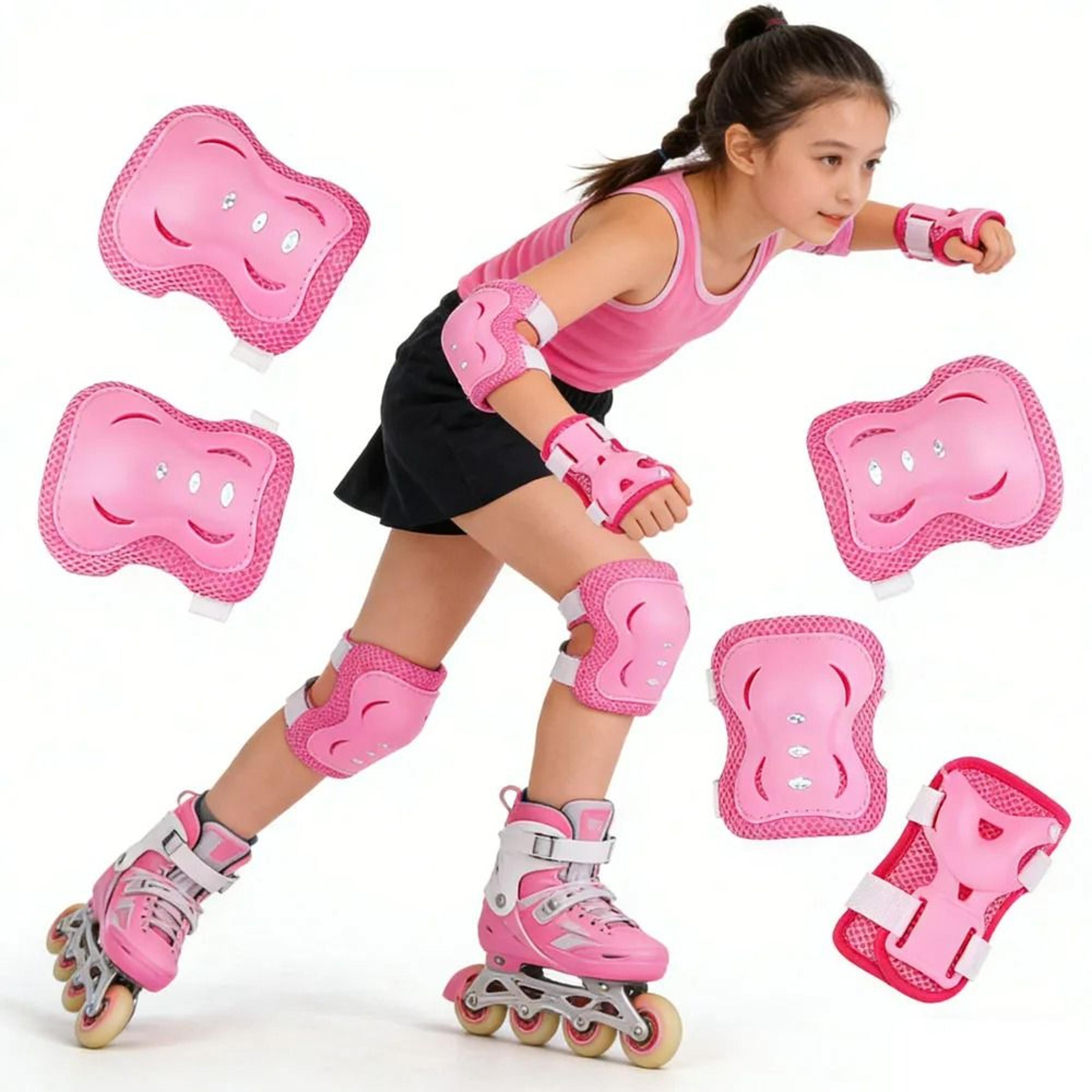 Kids 6in1 Protective Gear Safety Set Knee Elbow  Wrist Guards 5
