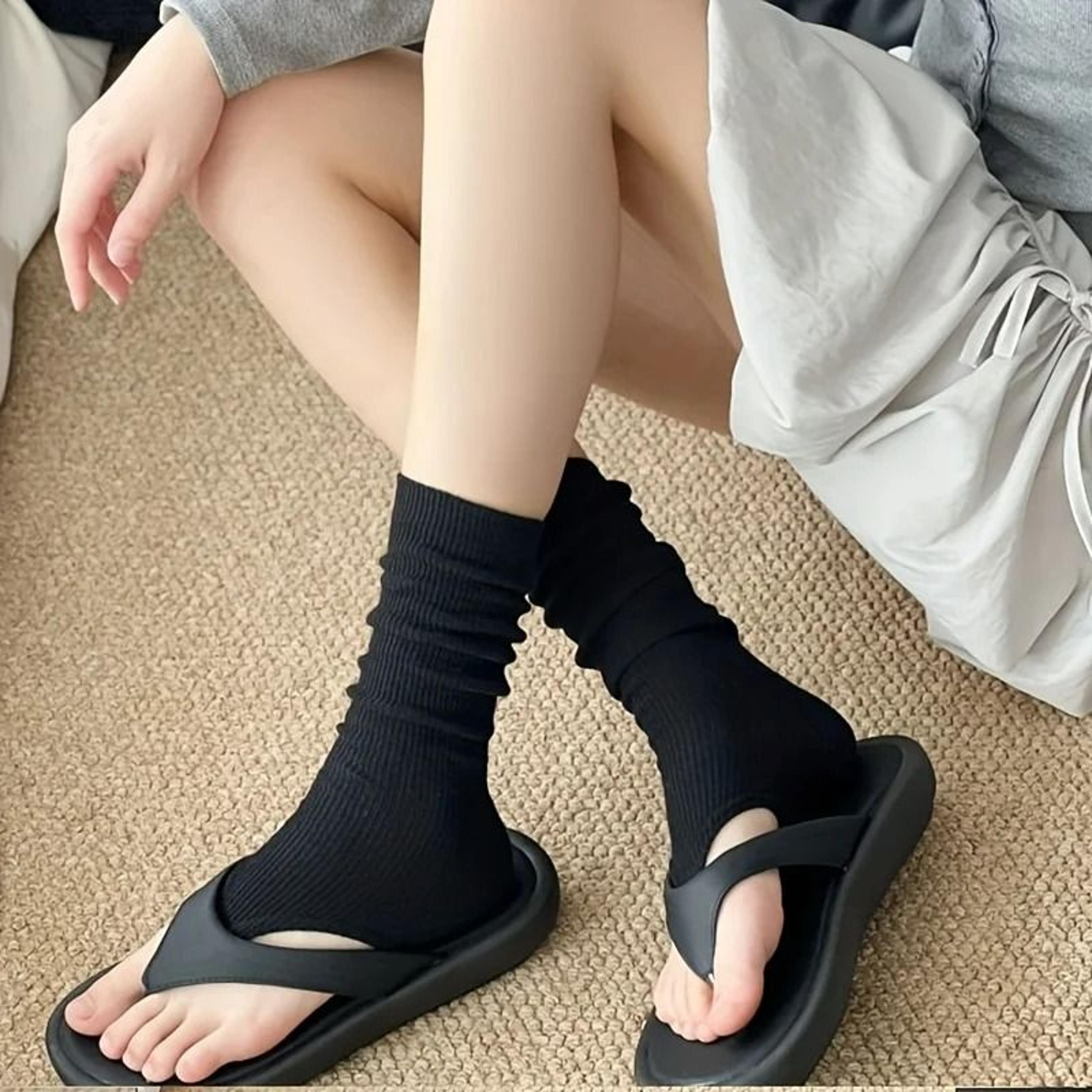 Spring  Summer Thin OpenToe Ballet FlipFlop Socks 2