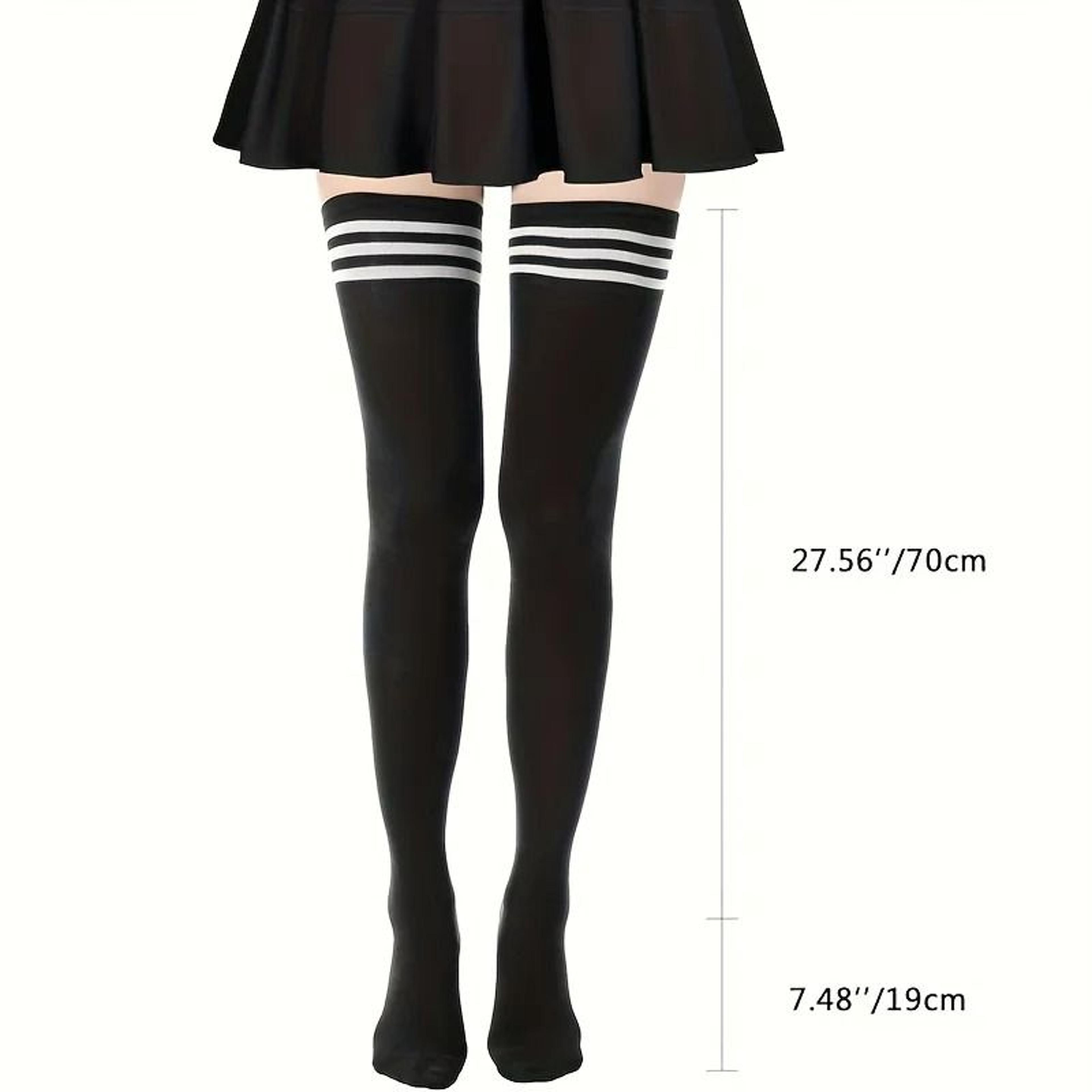 Classic Cotton Thigh High OverKnee Fashion Stockings 4