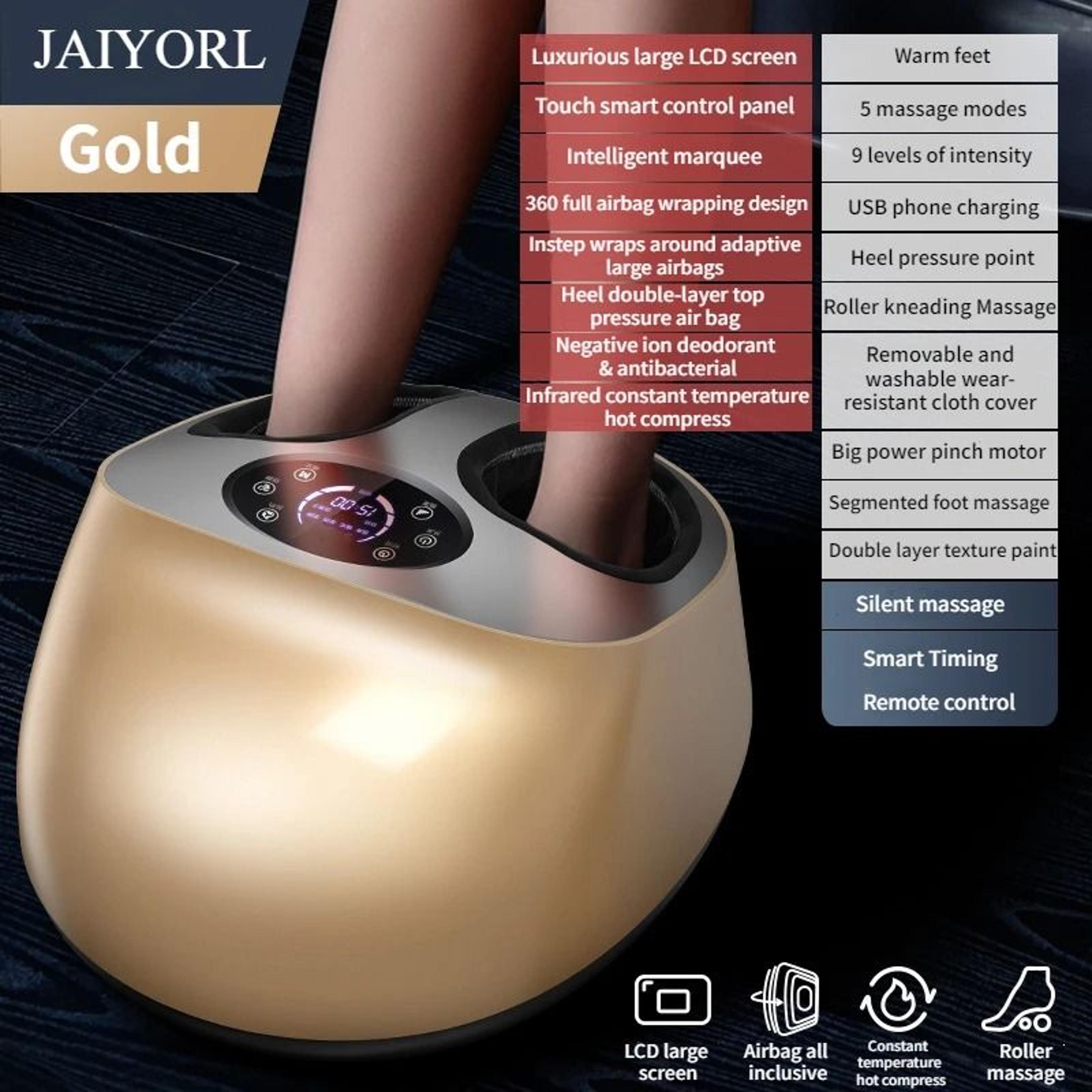 Fully Wrapped Electric Foot Massager With Negative Ion Airbags  Heat 8