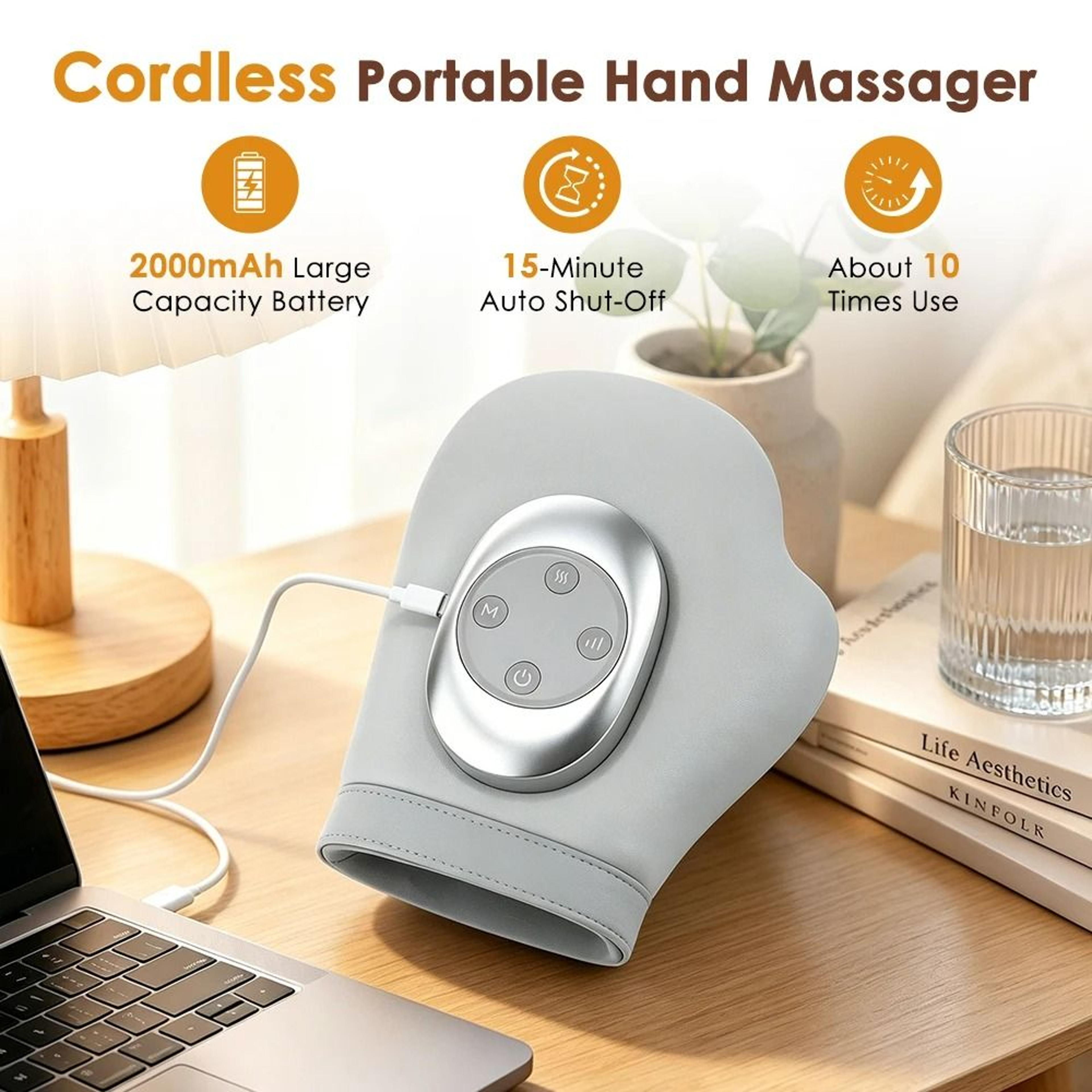 Hot Electric Air Compression Hand Massager With Heat  Shiatsu Finger Relaxation 1