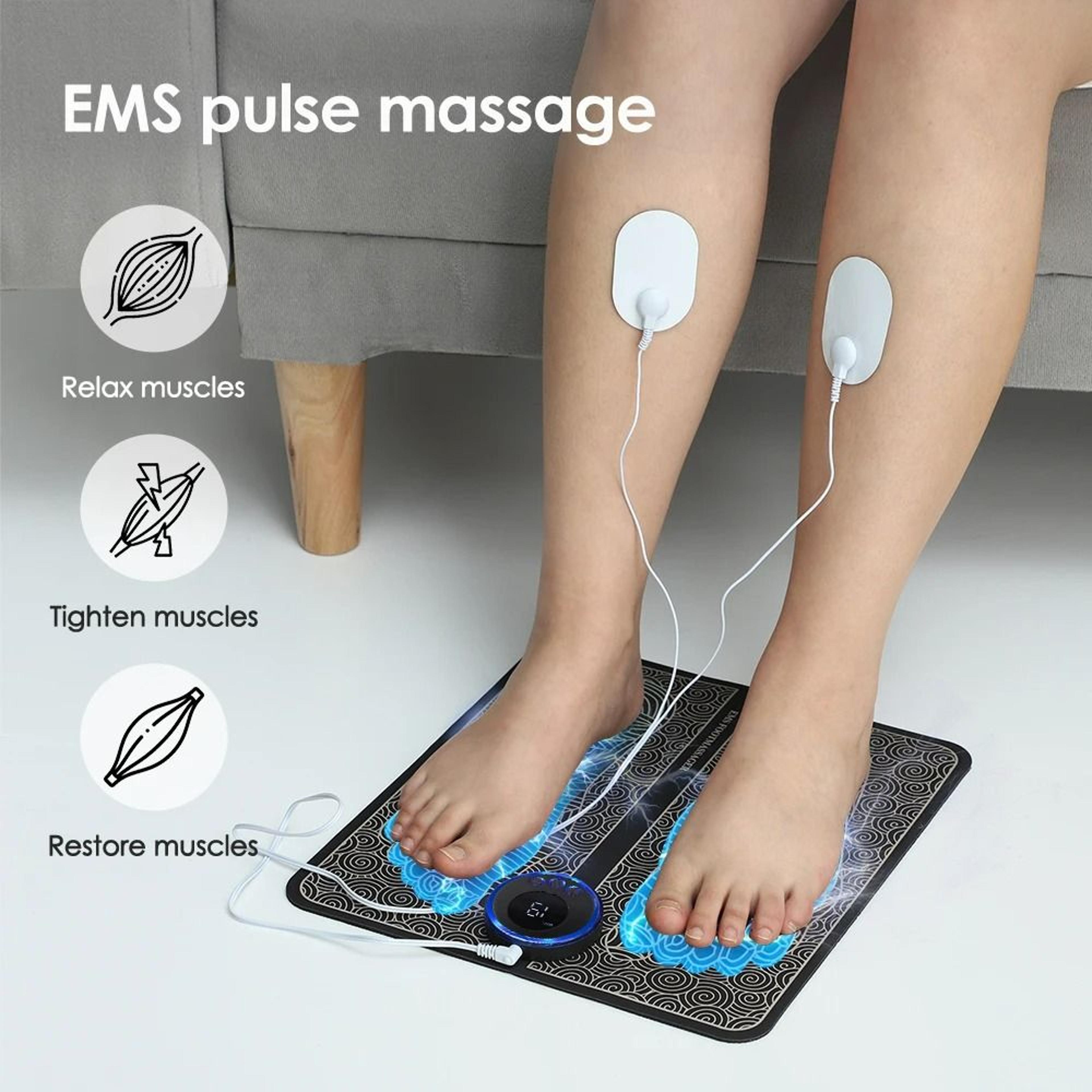 Electric TENS  EMS Foot Massager Pad With Remote Control  Body Electrode Patches 4