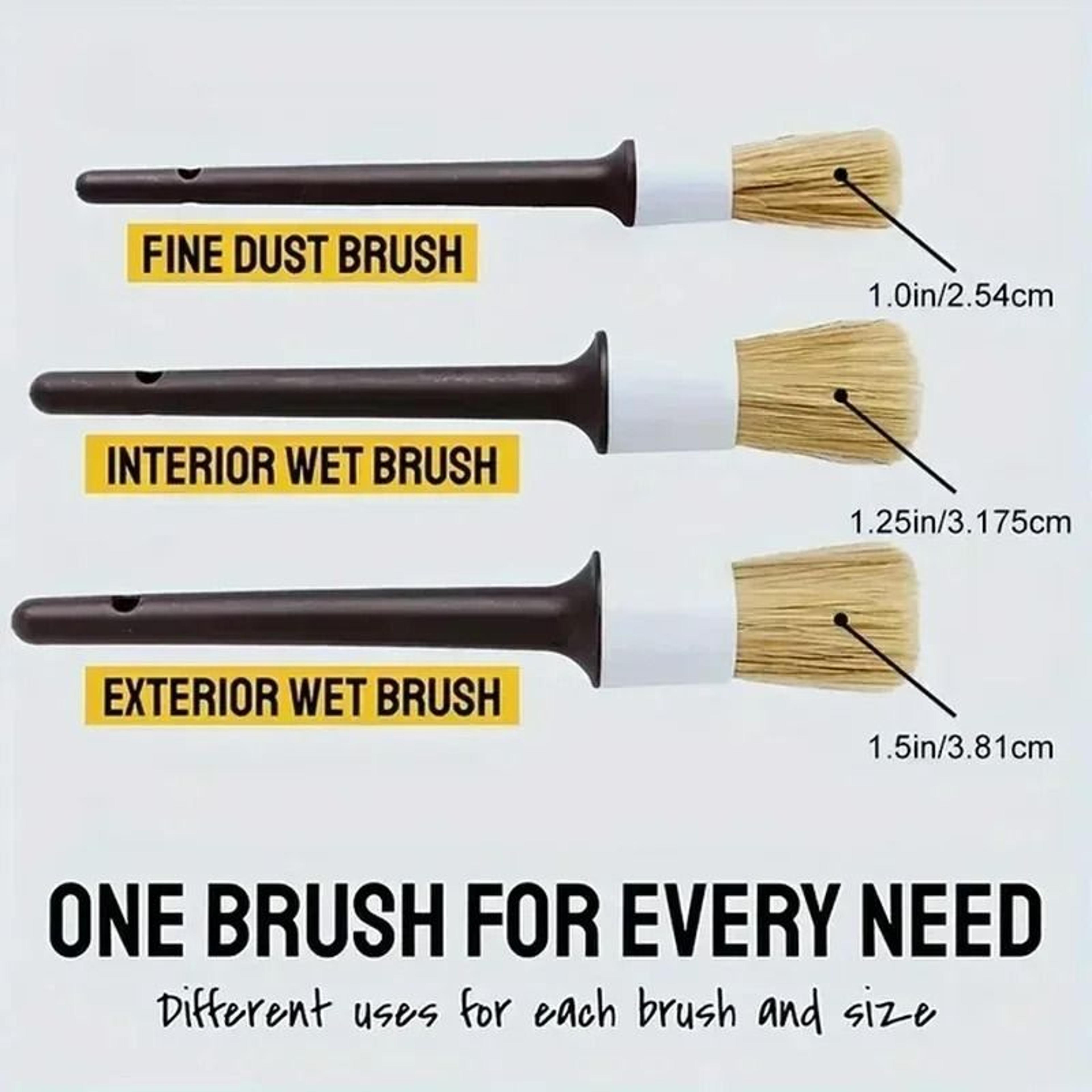 3Piece Car Exterior  Interior Detailing Brush Set 3