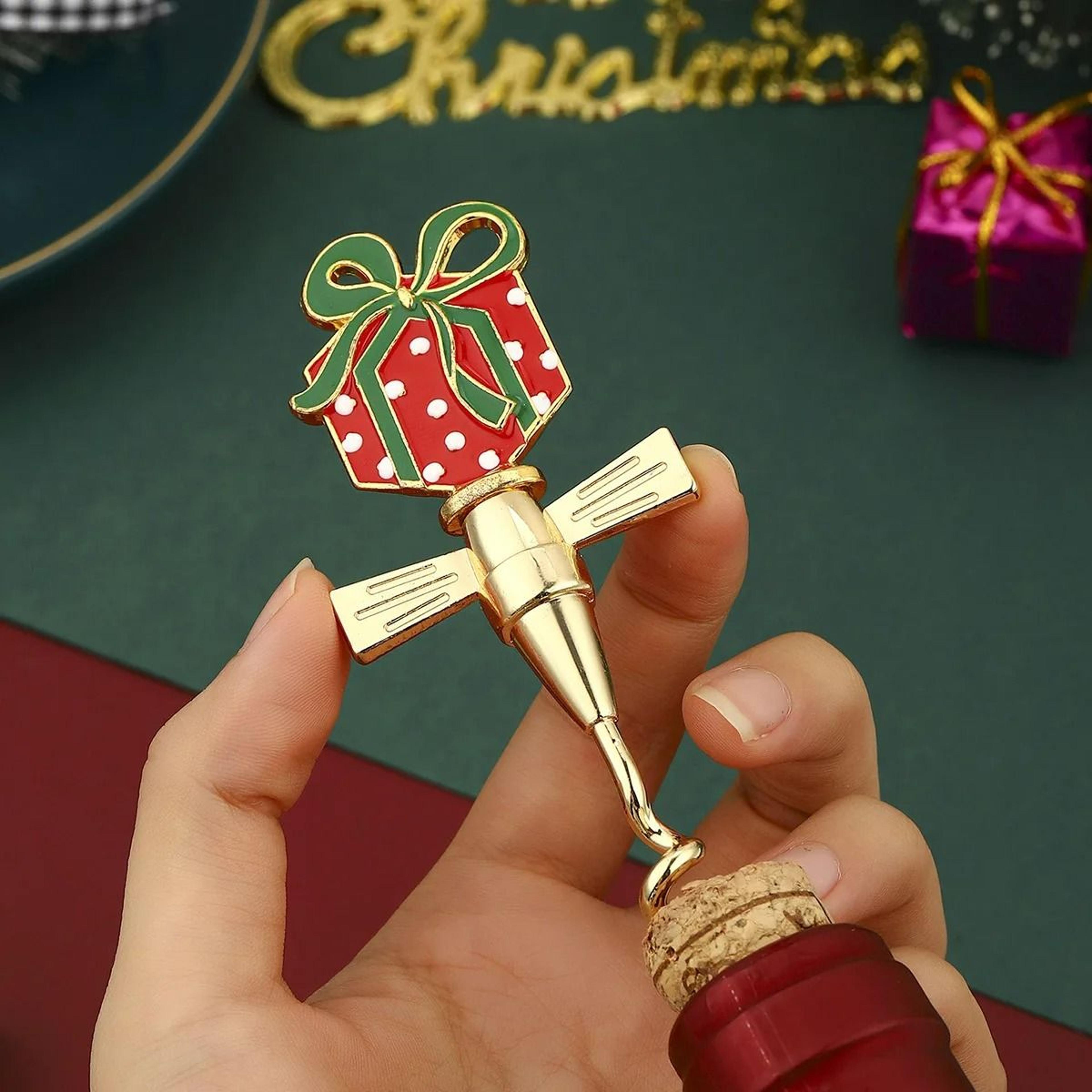 Christmas Festive Bear  Puppy Wine Bottle Opener Corkscrew 1