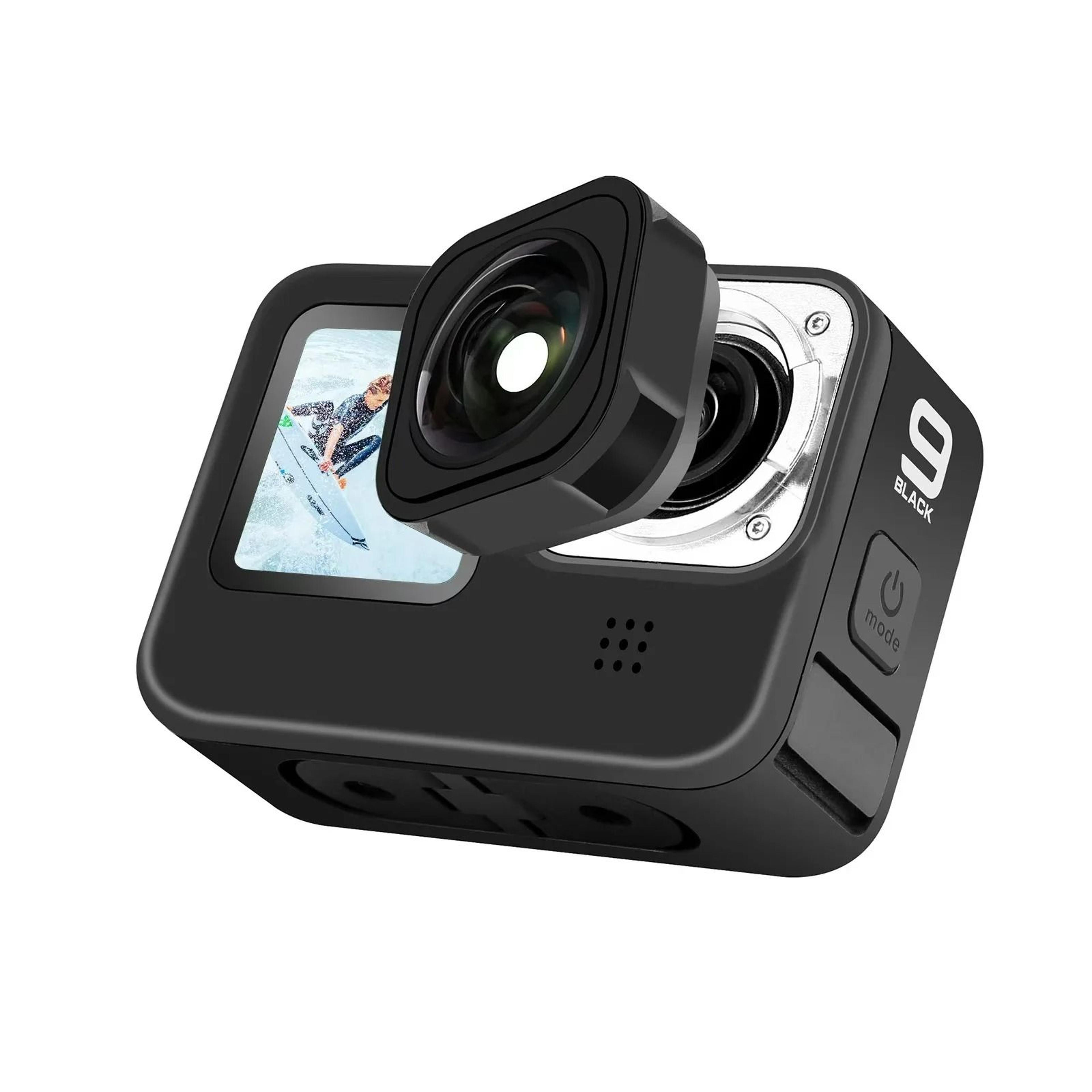 max lens mod 155° ultra wide angle waterproof lens for gopro hero 13 12 11 10 9 black