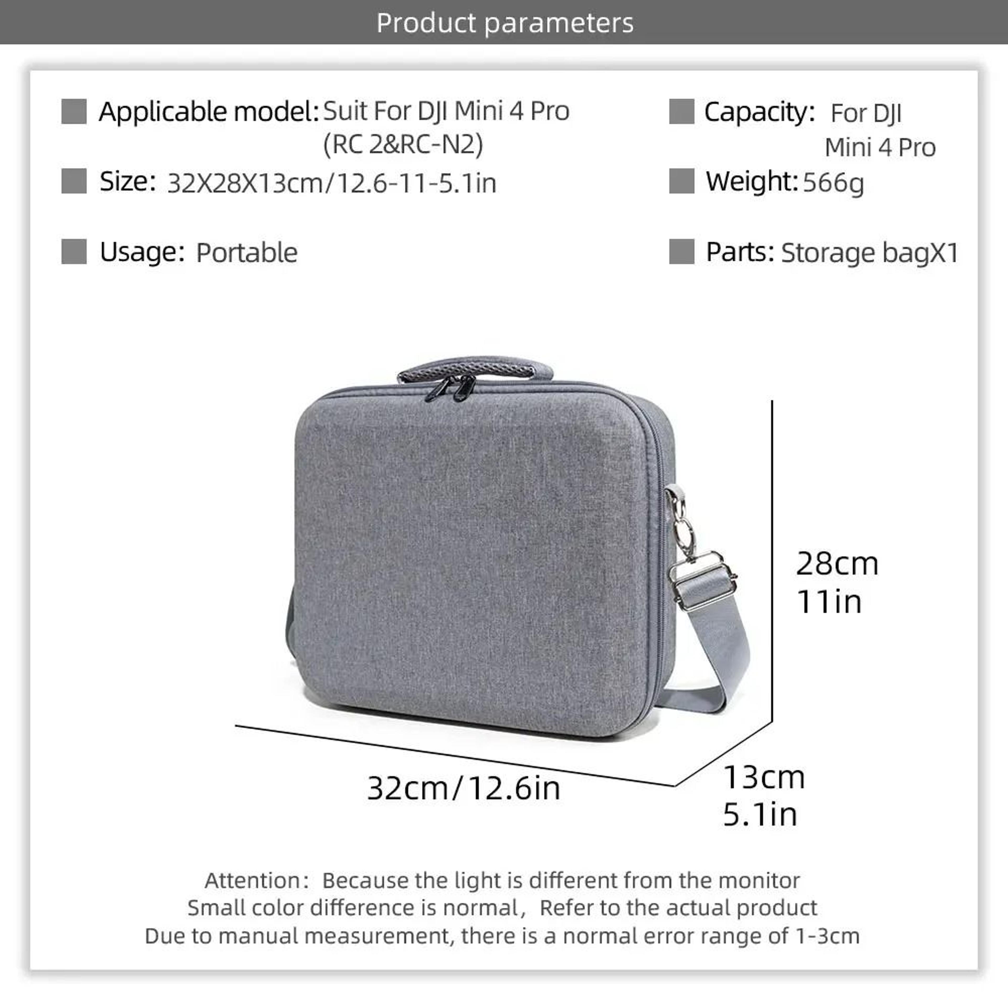 Portable Hard Shell Travel Carrying Case  Shoulder Bag For DJI Mini 4 Pro 5