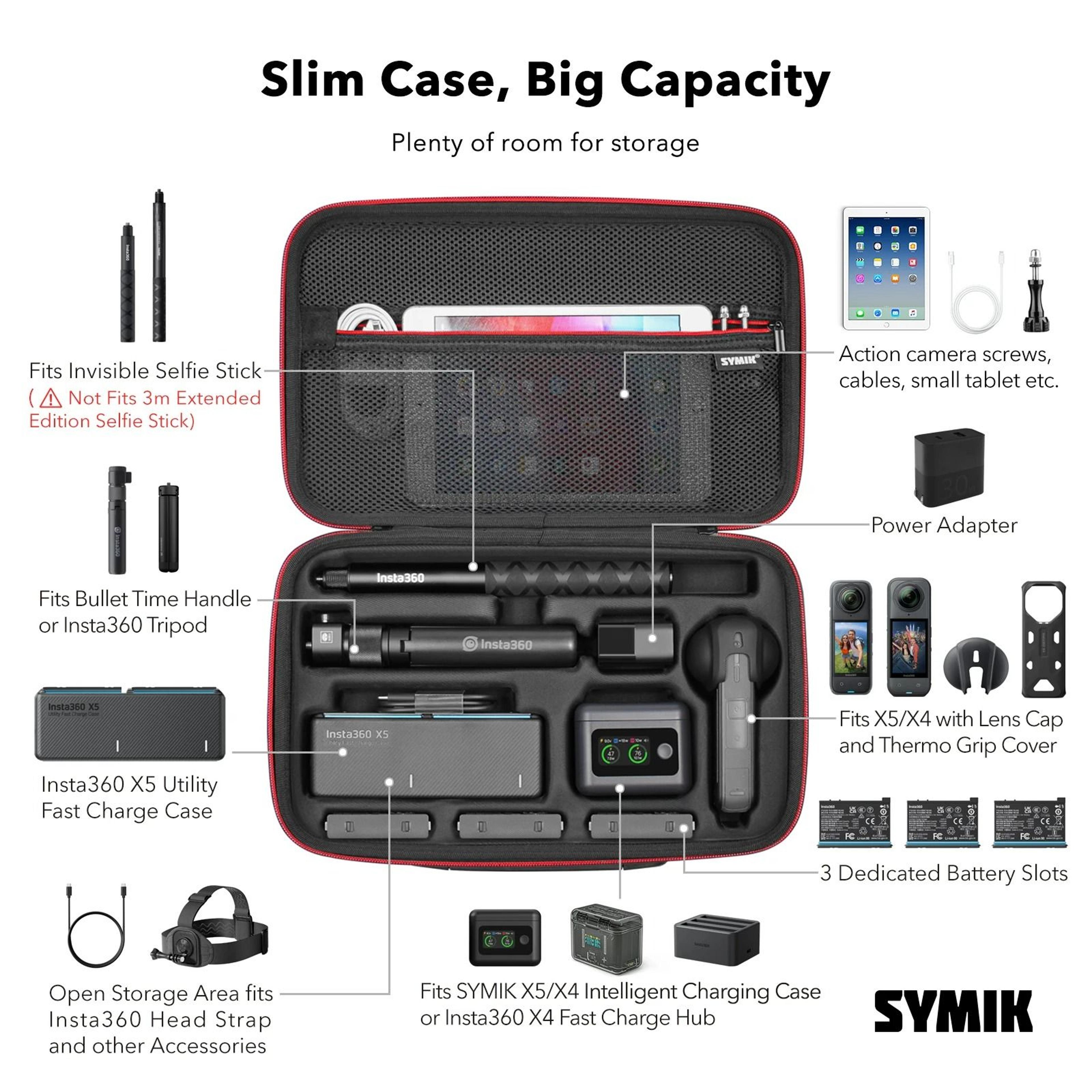Portable Hard Shell Travel Carrying Case  Shoulder Bag For Insta360 X5  X4 2
