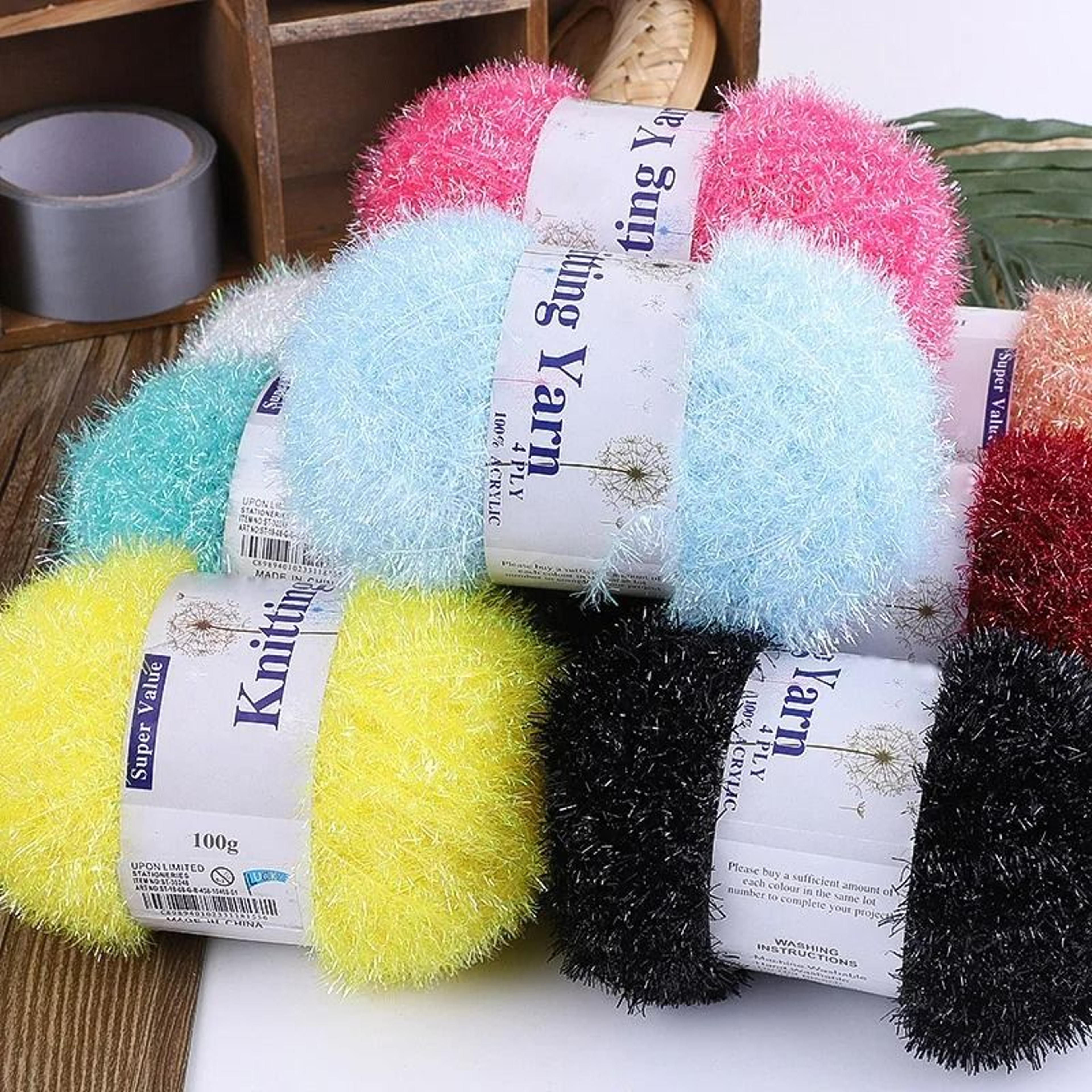Sparkly SpaceDye Acrylic  Glass Silk HandKnitting Yarn 4