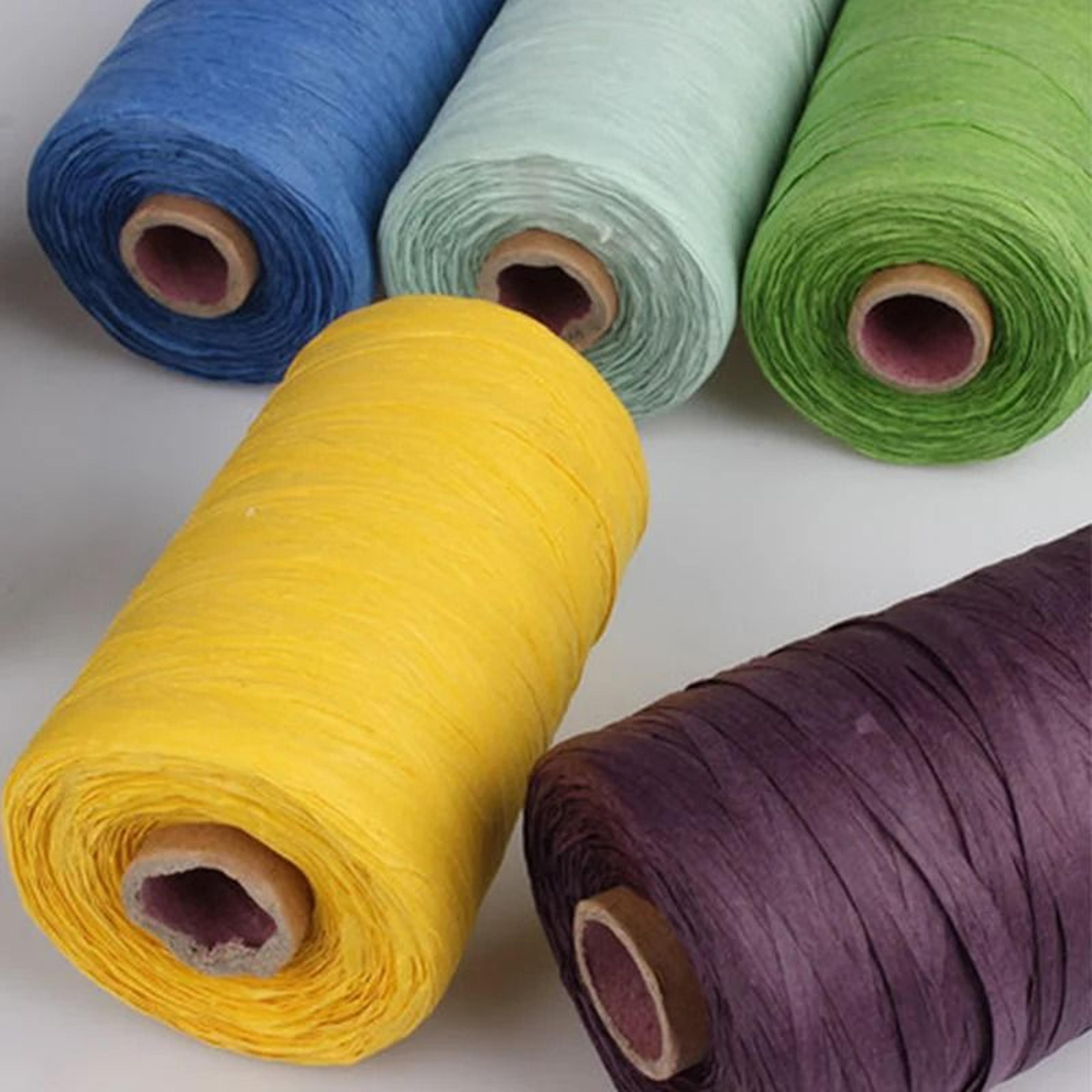 196-yard natural raffia straw yarn roll