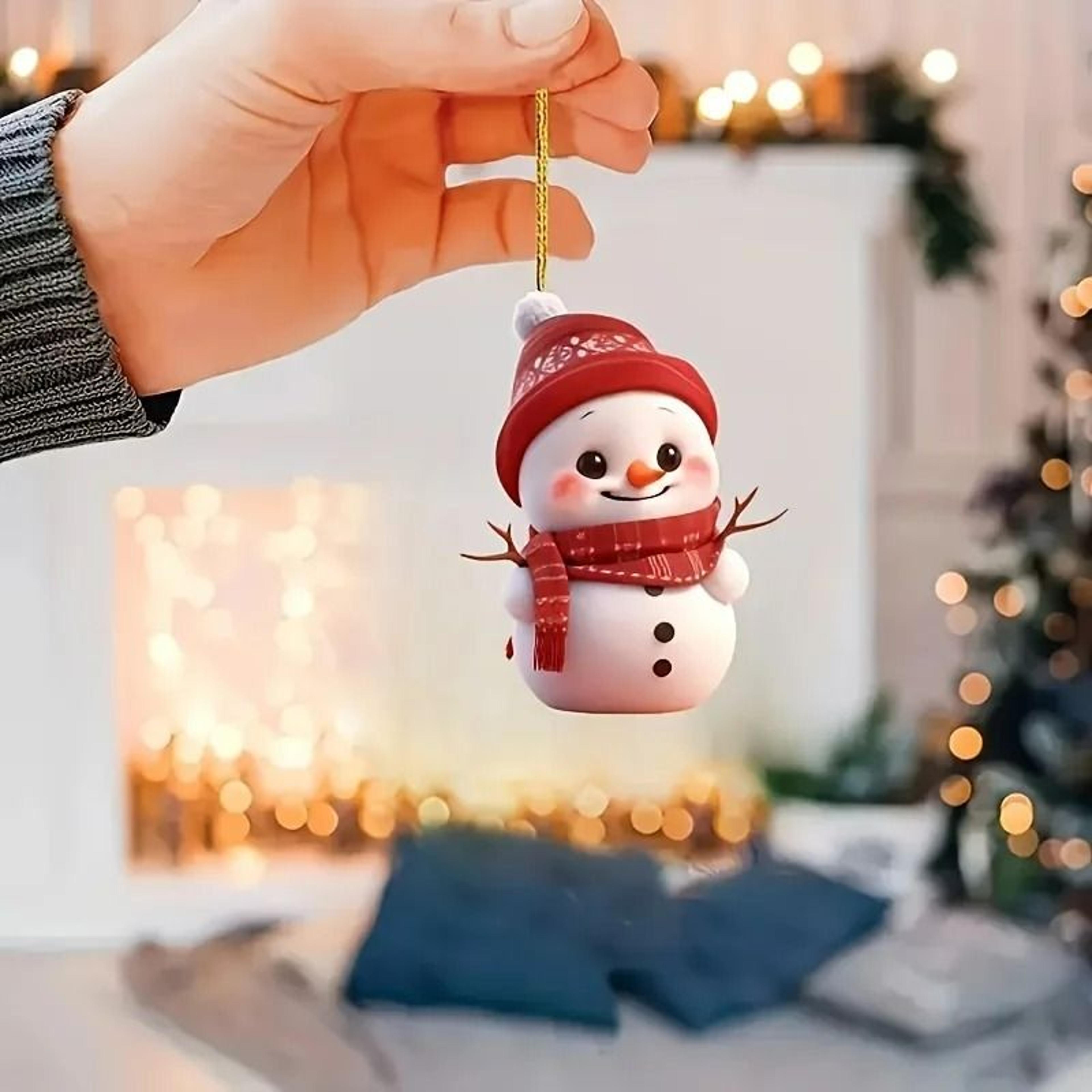 5Pcs Acrylic Snowman Christmas Tree Hanging Ornaments 3