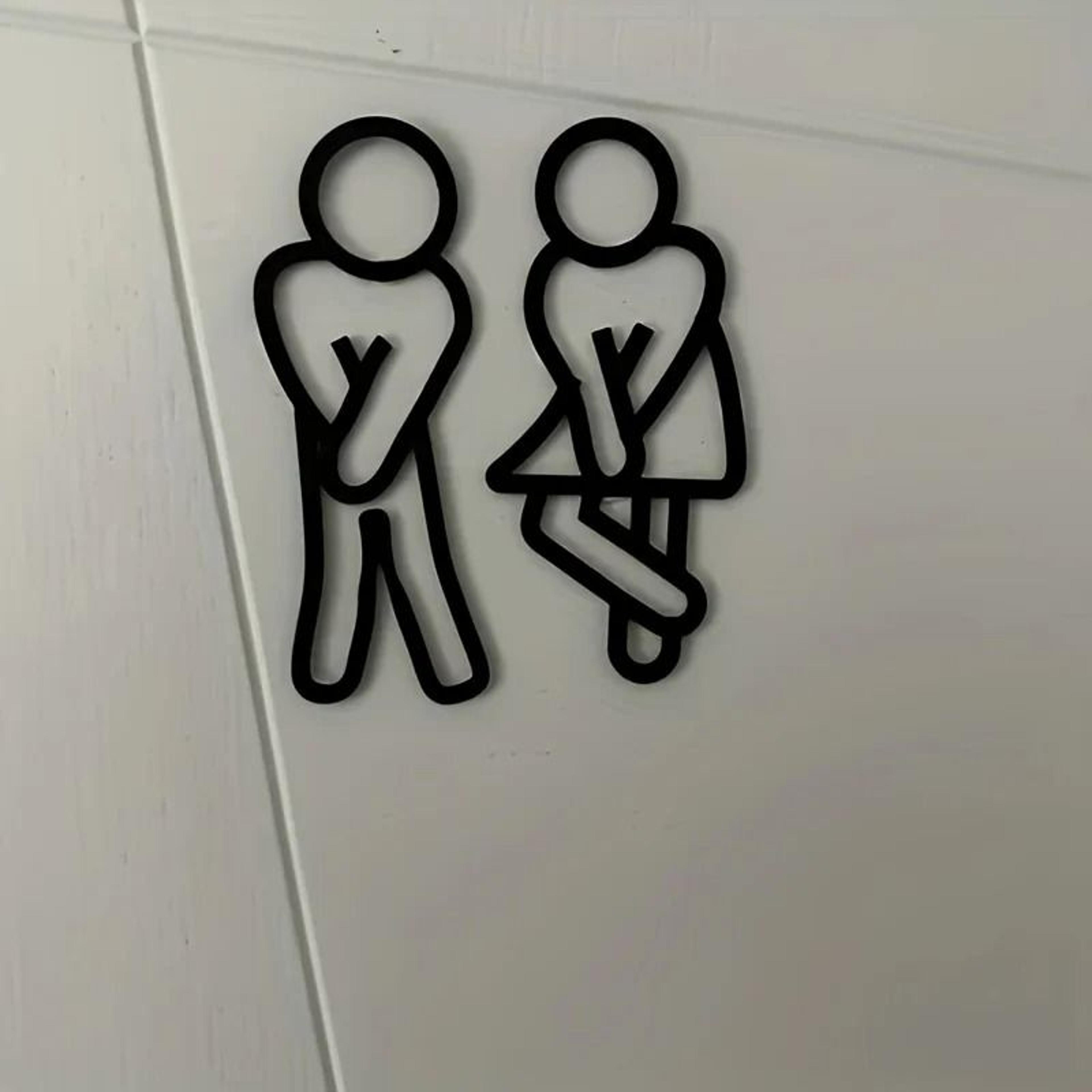 creative 2d flat funny bathroom signs
