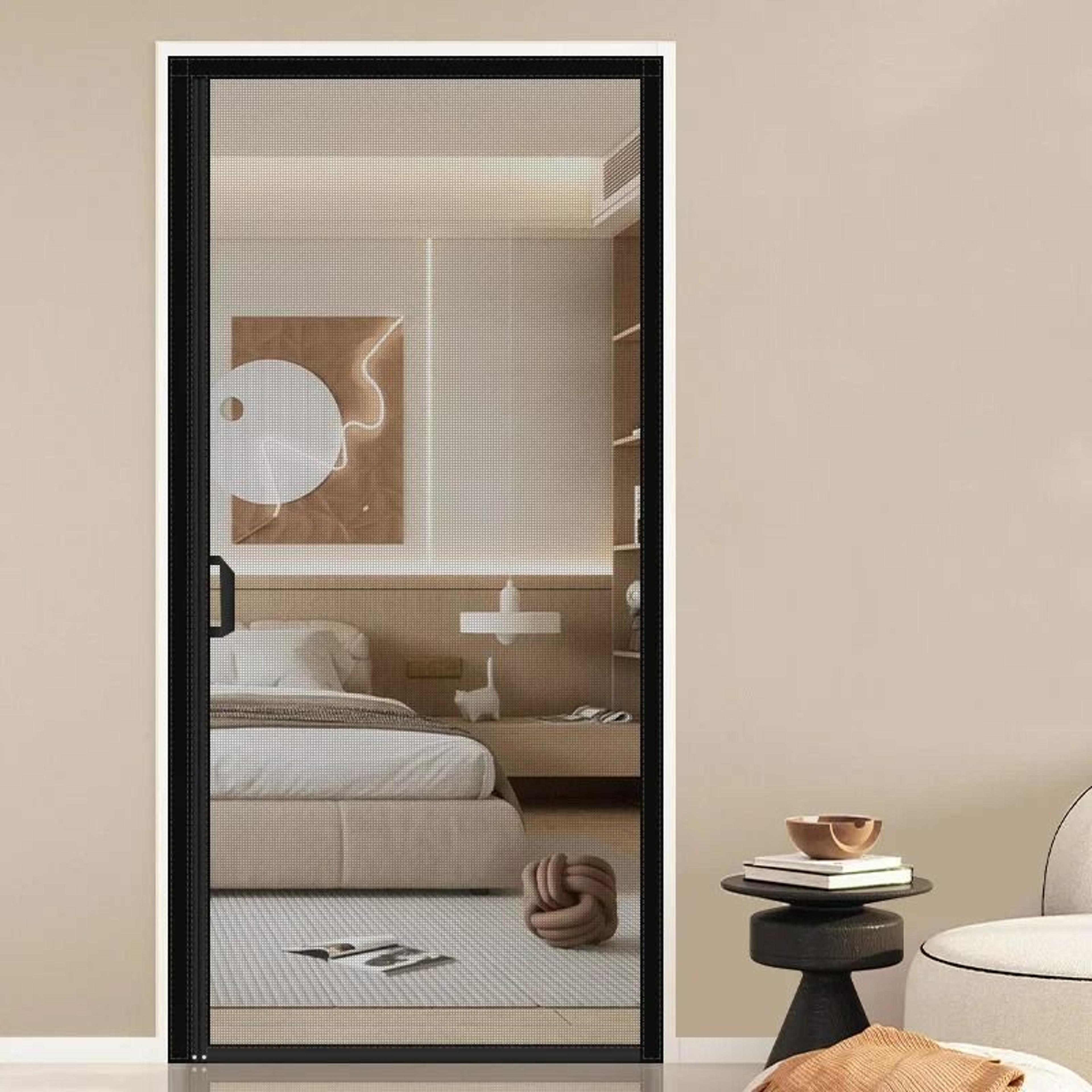 elite black side opening magnetic fiberglass door screen mesh