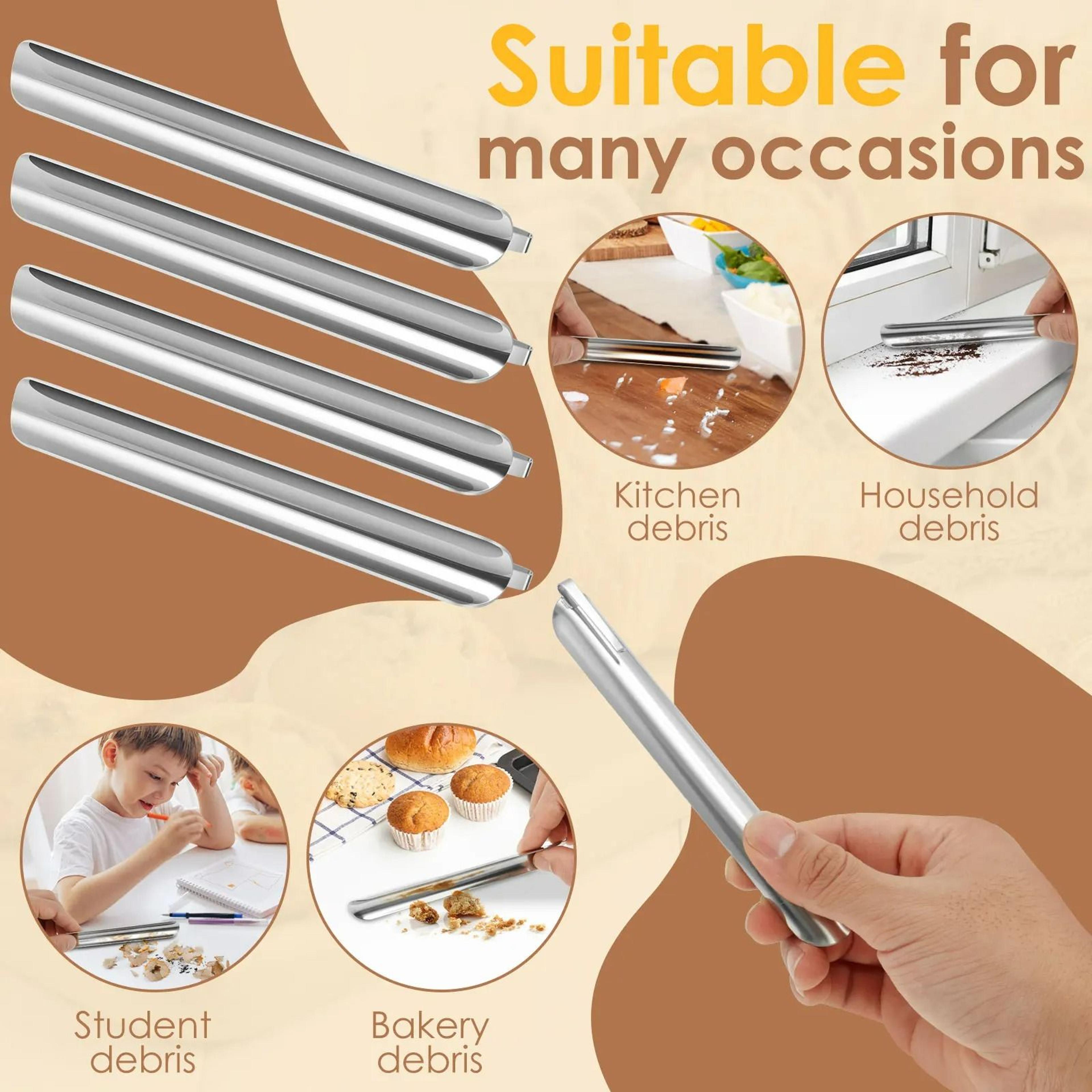 4Piece Stainless Steel Table Crumb Scraper  Sweeper Set 5