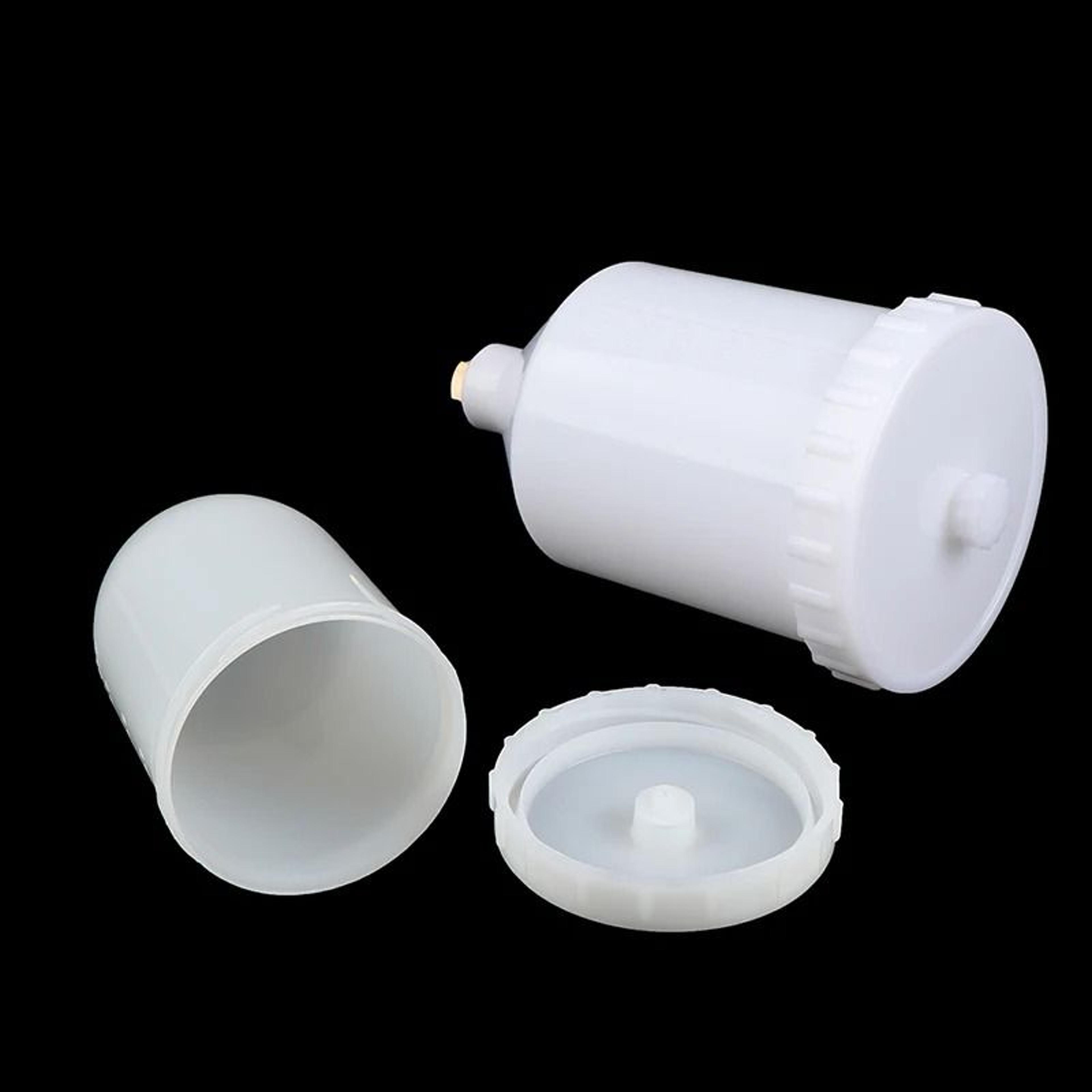 Plastic Gravity Feed Spray Paint Pot Cup With Threaded Connector Replacement 2