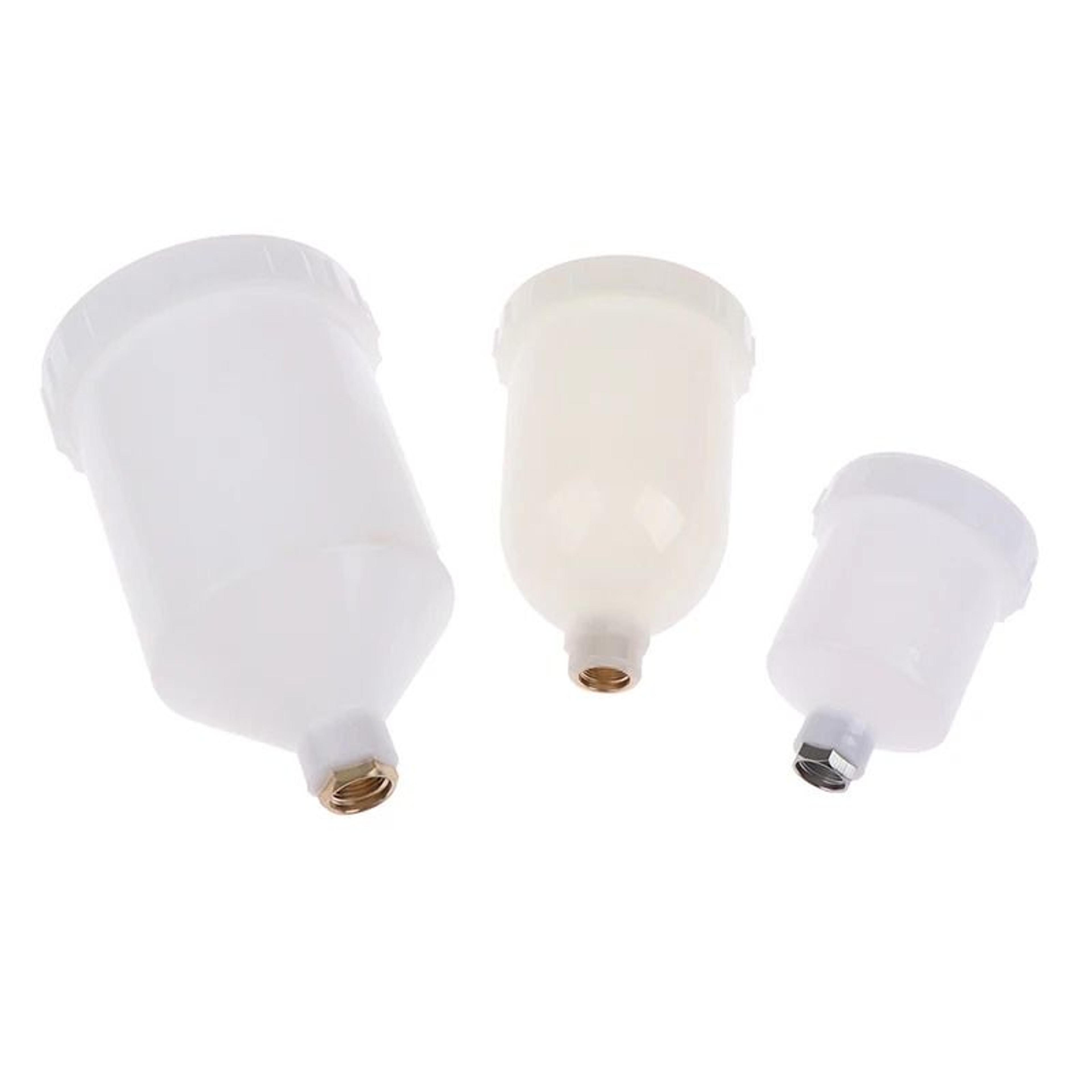 Plastic Gravity Feed Spray Paint Pot Cup With Threaded Connector Replacement 3