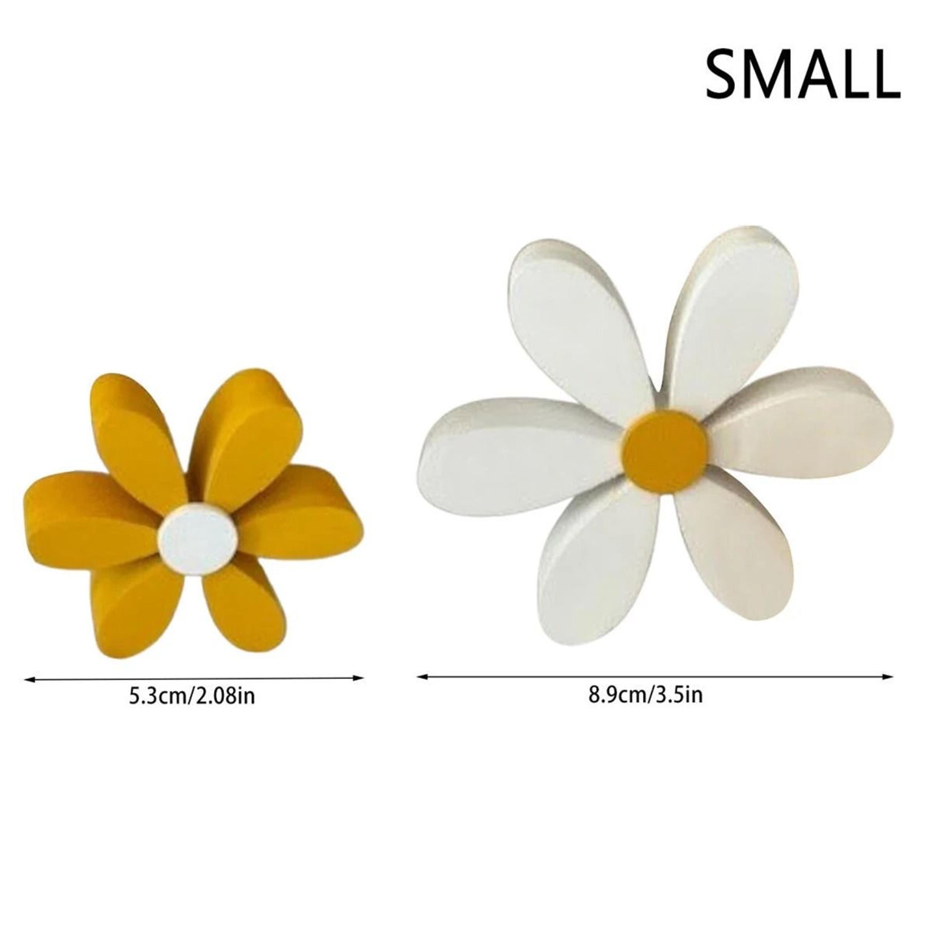 2 Piece Spring Wooden Daisy Desktop Ornaments For Floral Party Decor 1