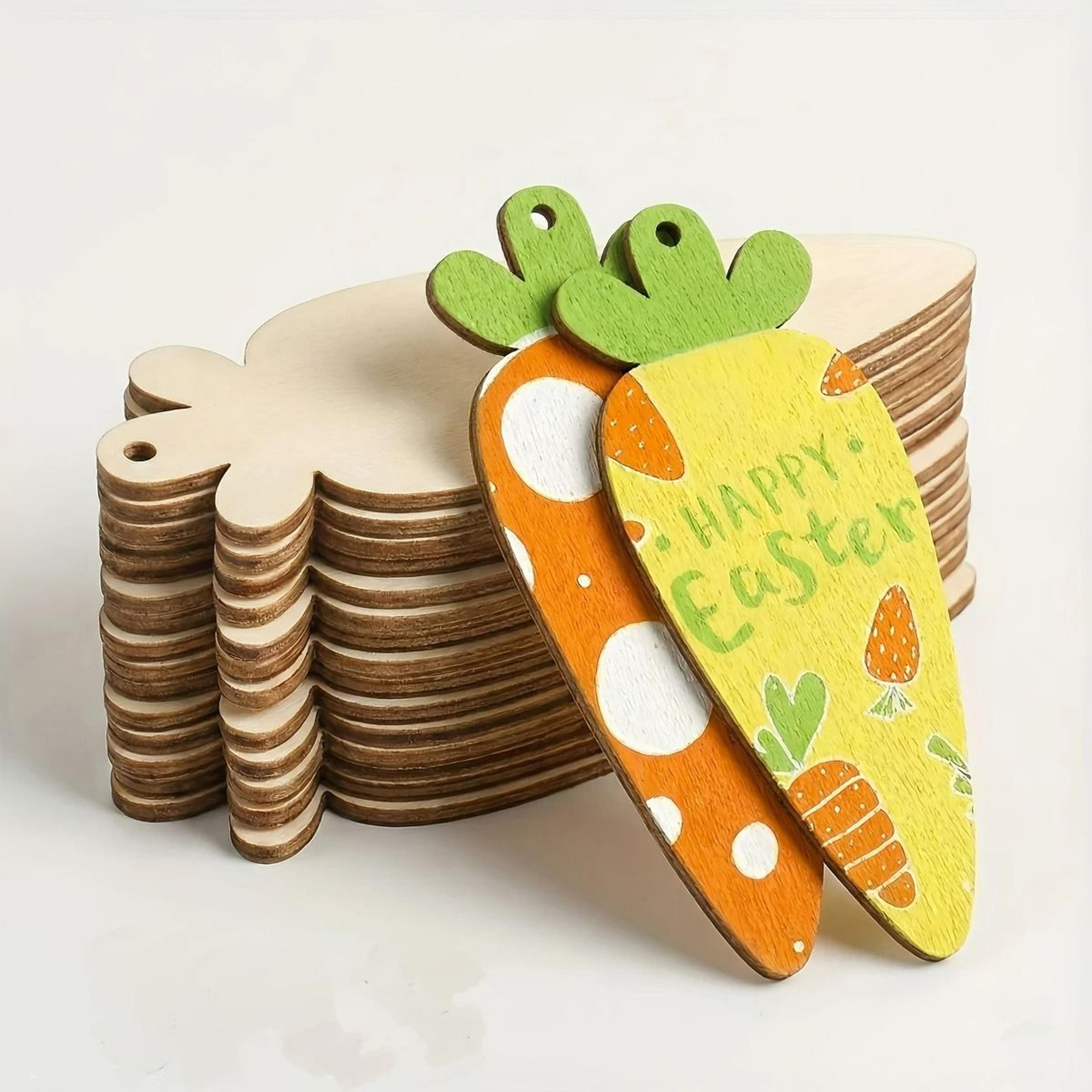 10 Piece Easter Wooden Carrot Hanging Ornaments With Twine For DIY Crafts 4