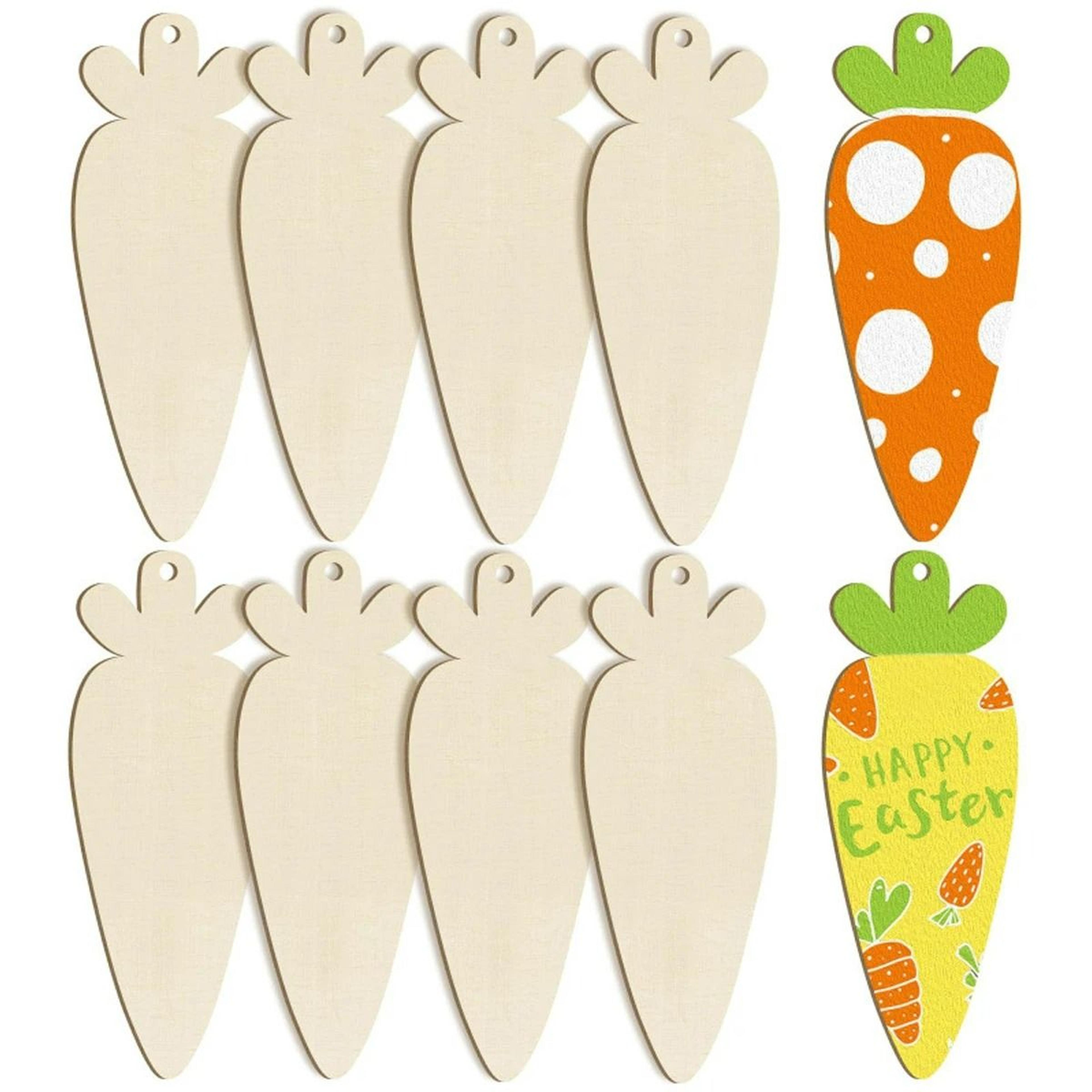 10 Piece Easter Wooden Carrot Hanging Ornaments With Twine For DIY Crafts 7