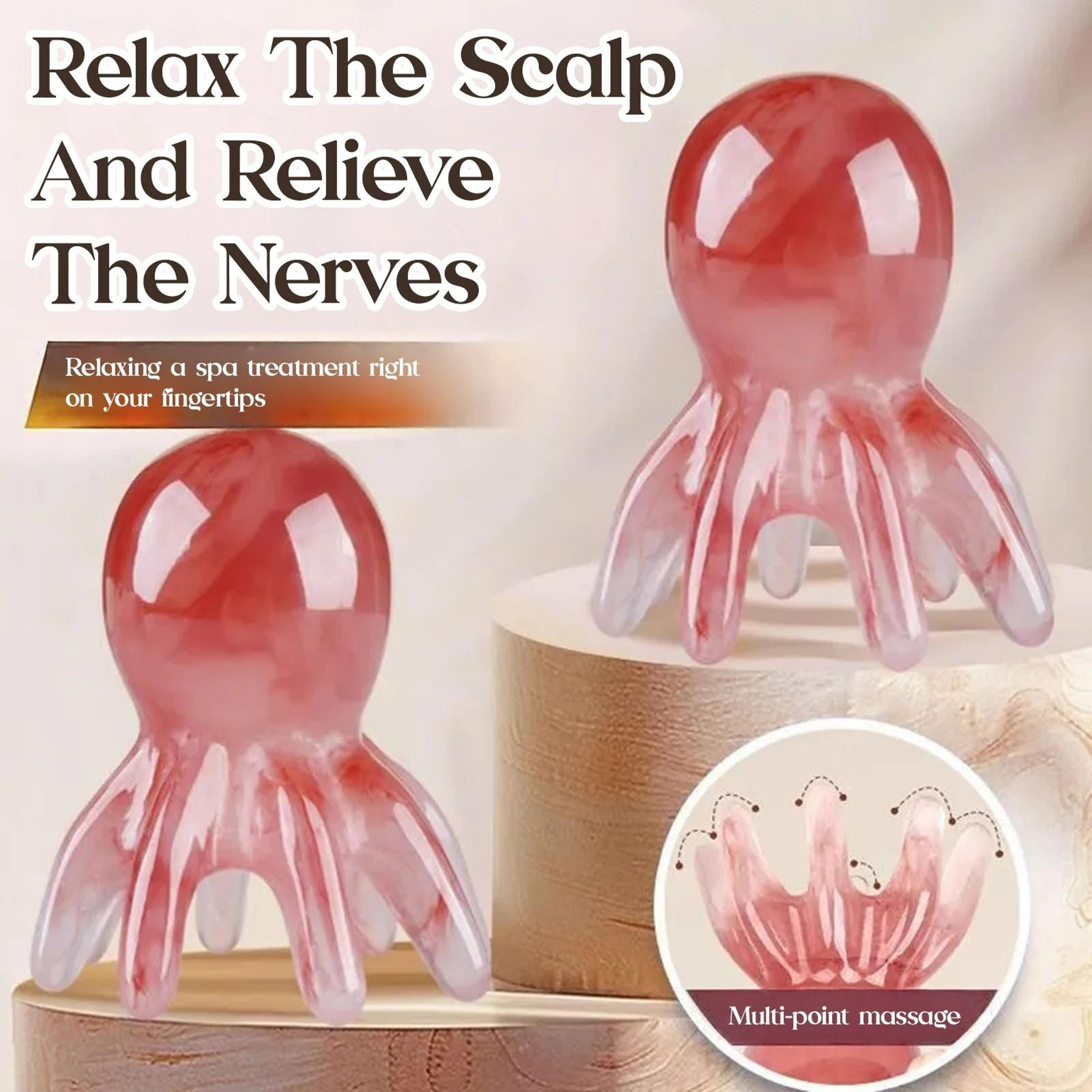 Cute Octopus Head Massager And Manual Acupressure Gua Sha Scalp Comb 1