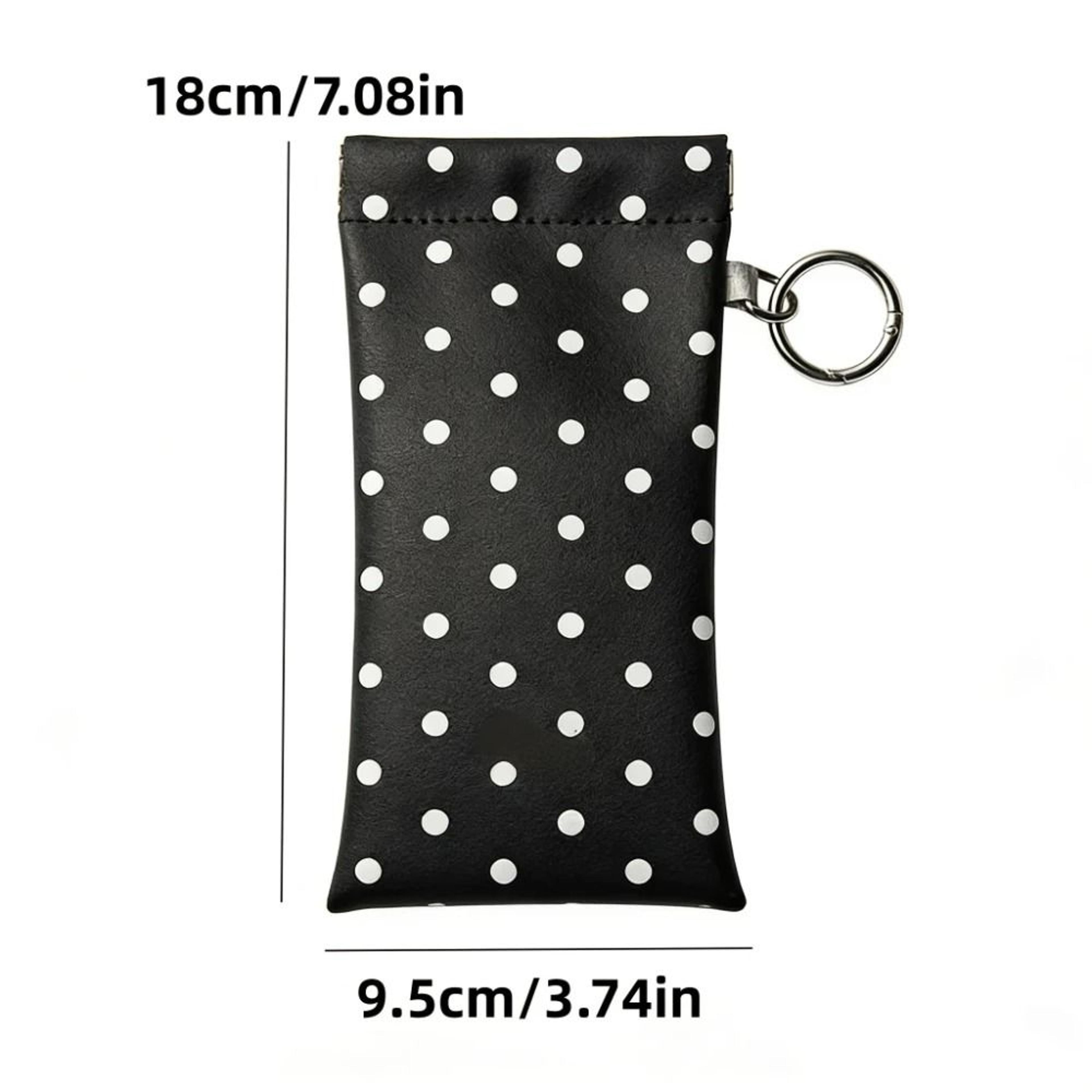 Faux Leather Cute Polka Dot Magnetic Glasses Pouch With Hook And BuiltIn Lens Cloth 1