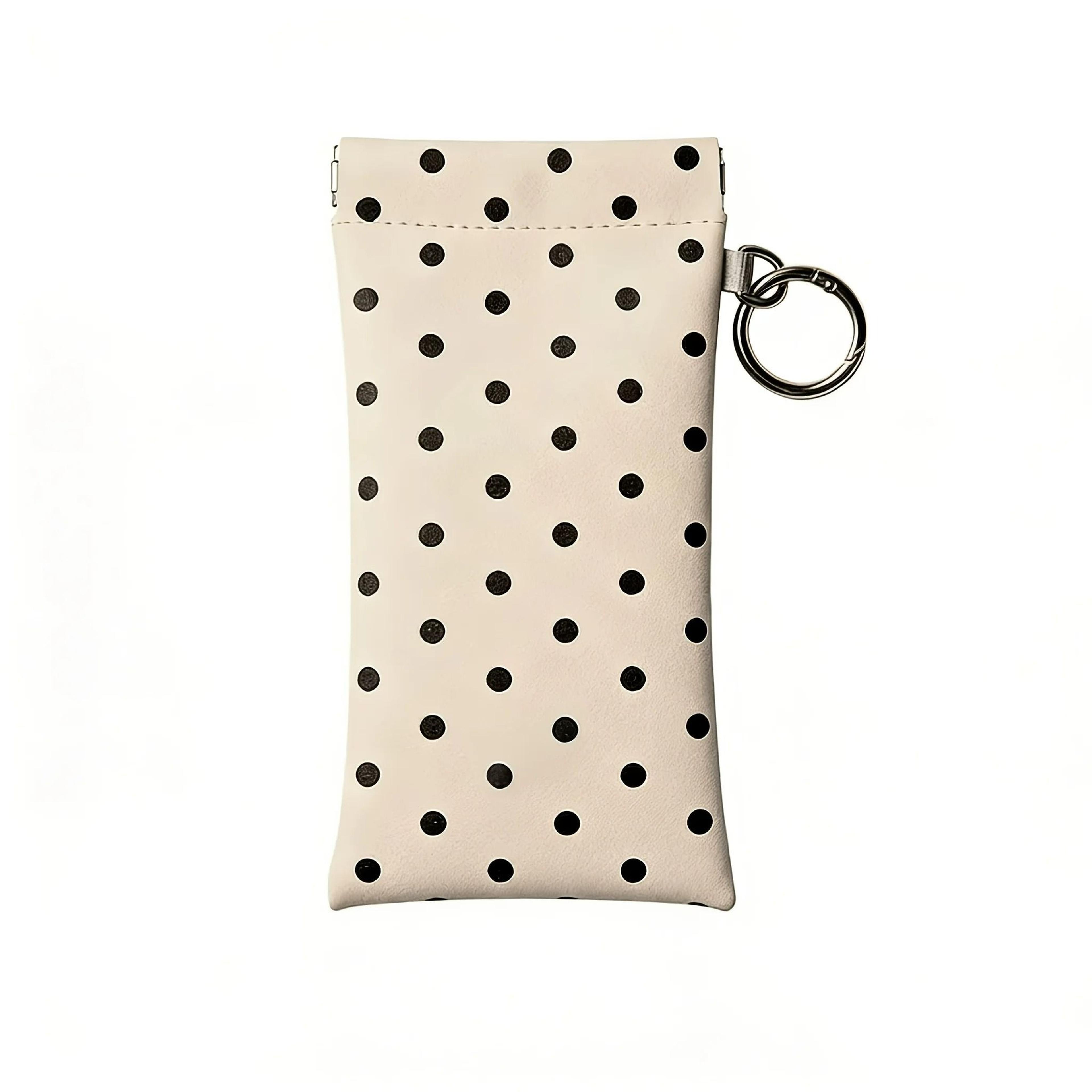 Faux Leather Cute Polka Dot Magnetic Glasses Pouch With Hook And BuiltIn Lens Cloth 8