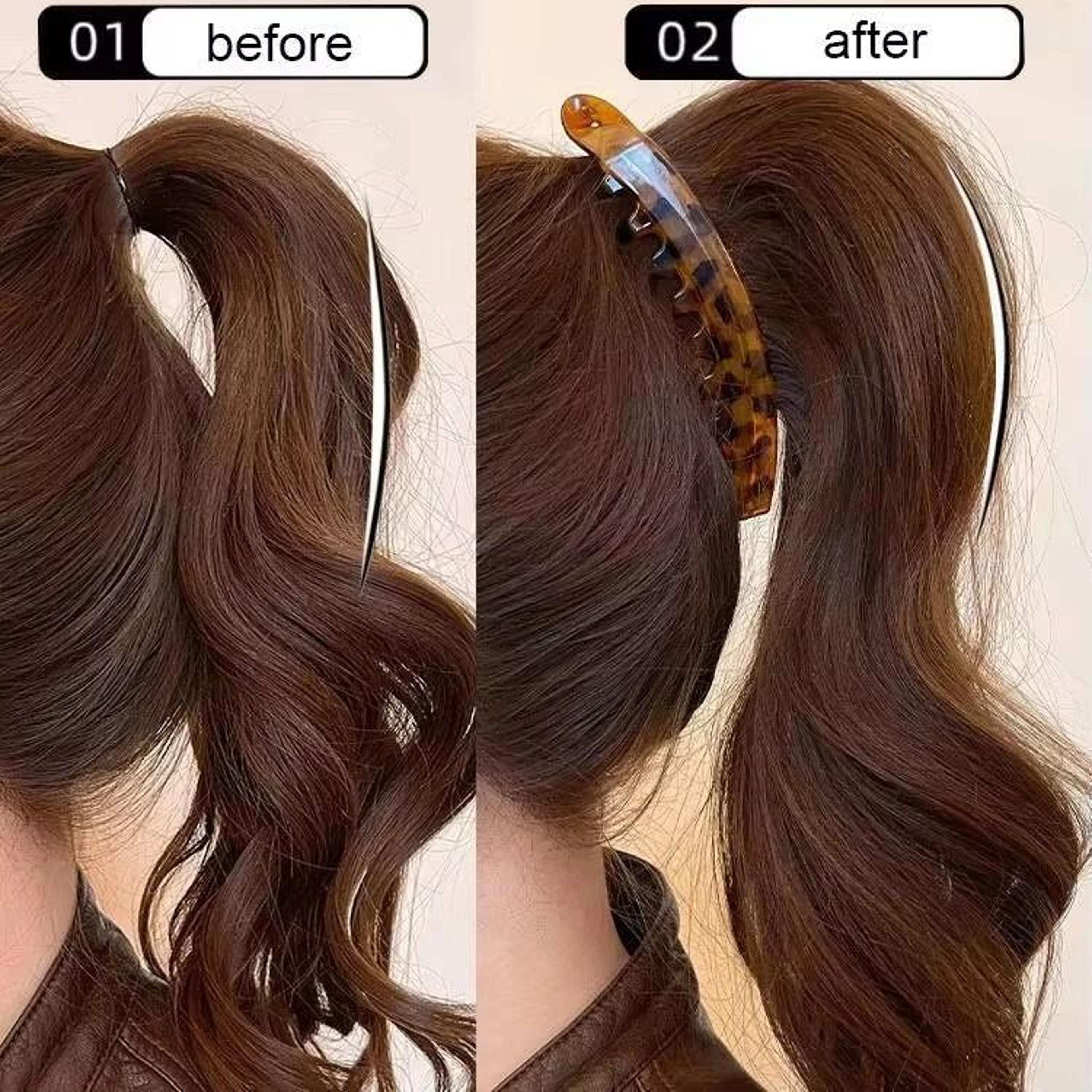 Tortoiseshell FishShaped Banana Hair Clip And Ponytail Twist Clamp 5