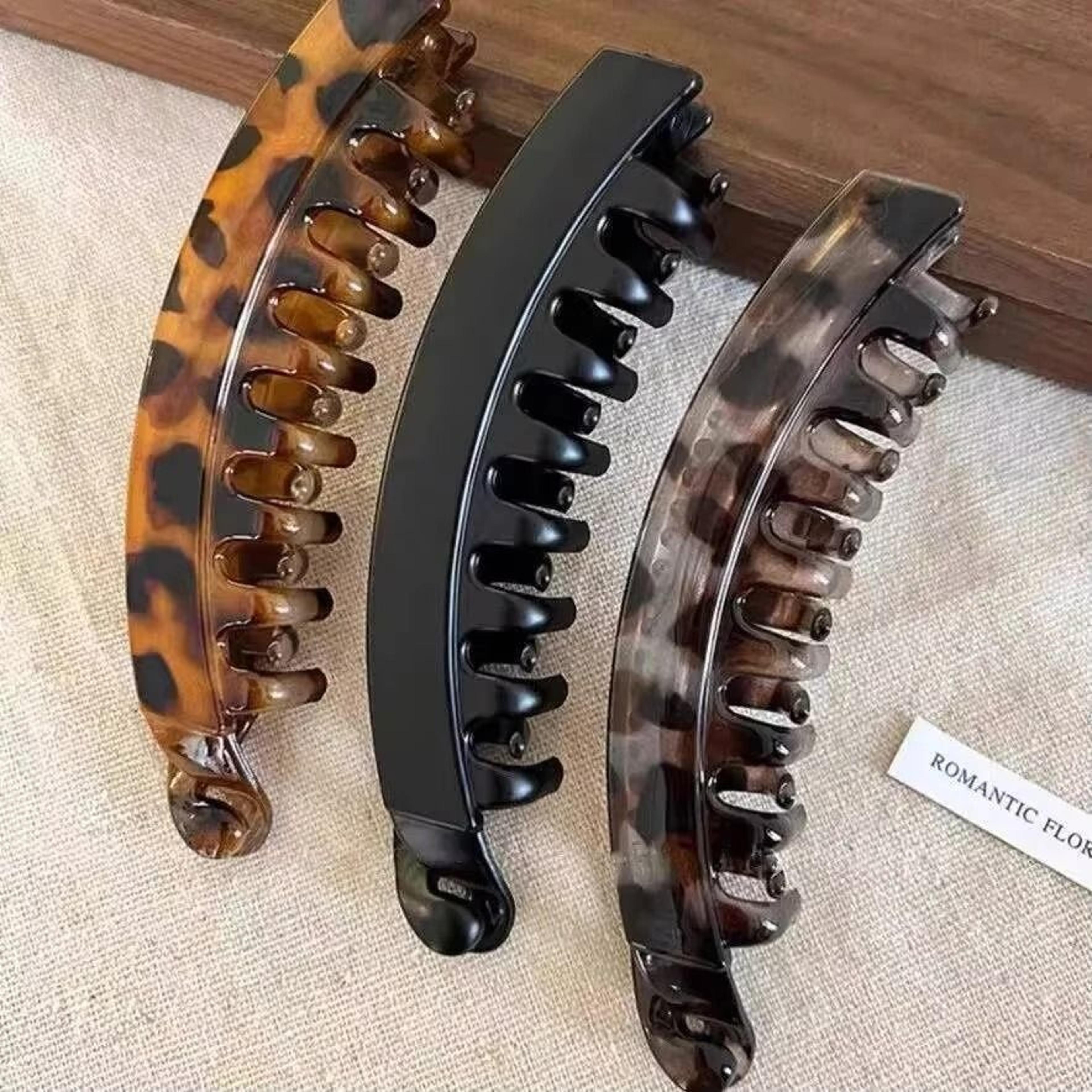 Tortoiseshell FishShaped Banana Hair Clip And Ponytail Twist Clamp 9