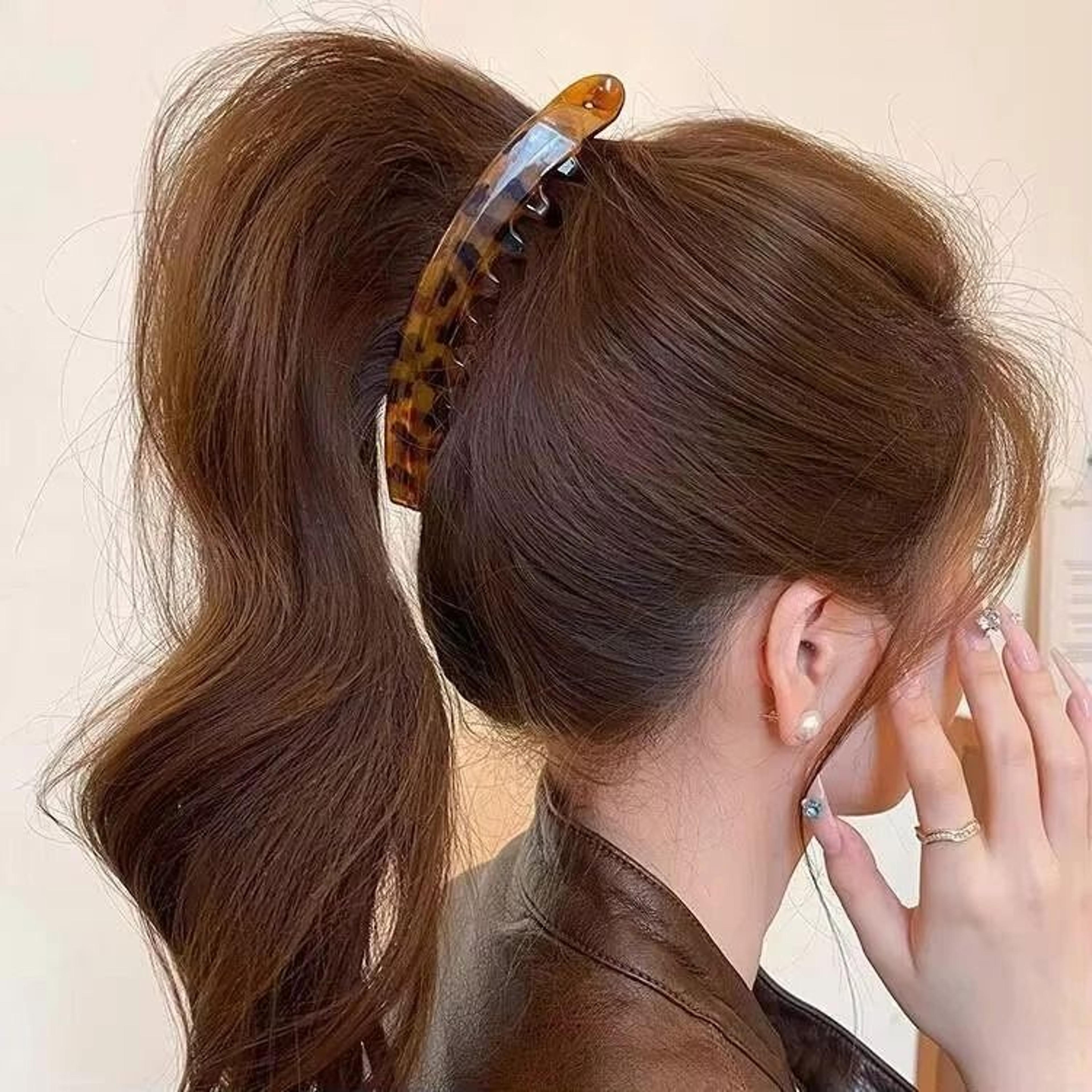 Tortoiseshell FishShaped Banana Hair Clip And Ponytail Twist Clamp 4