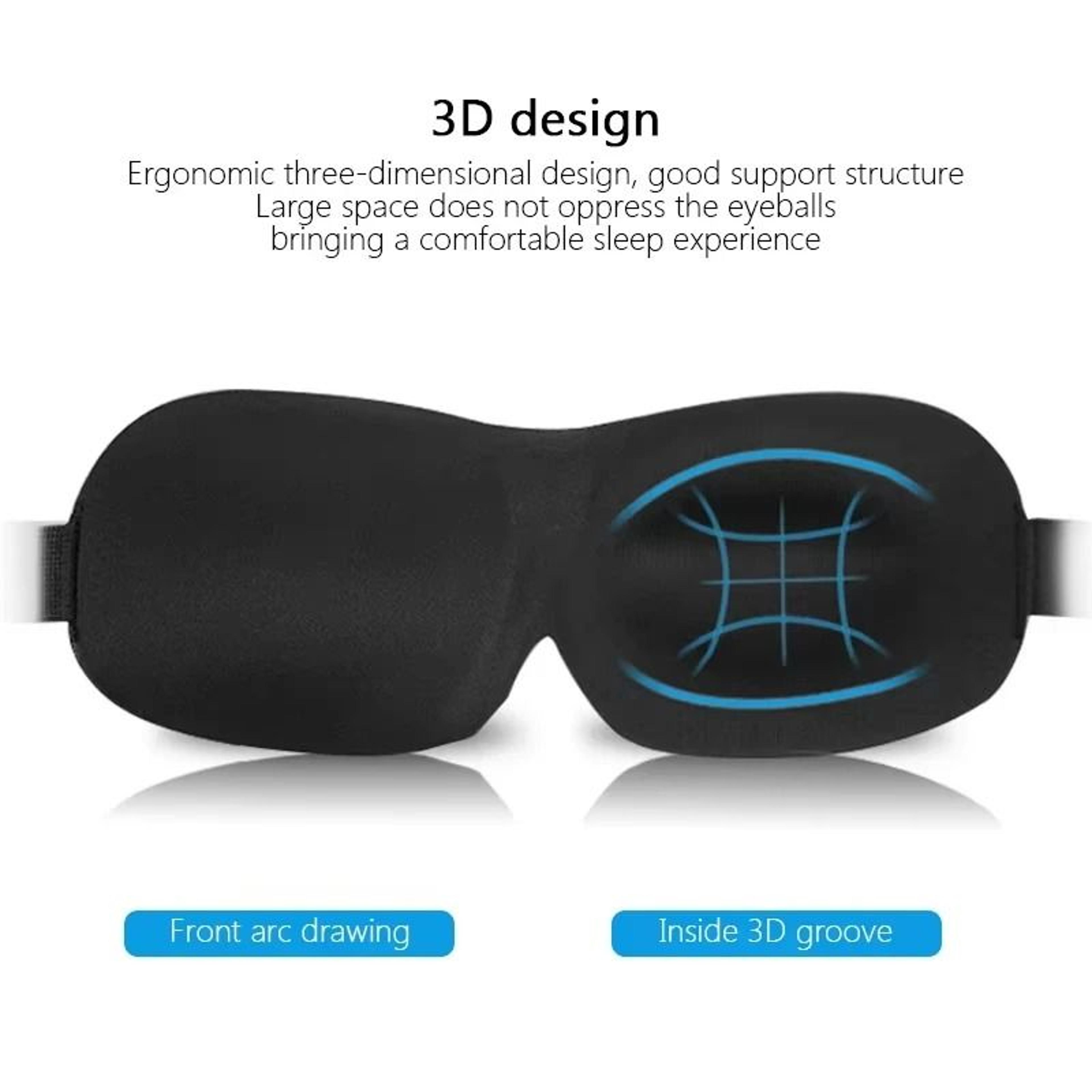 3D Contoured Sponge LightBlocking Sleep Eye Mask With Adjustable Velcro Strap 1