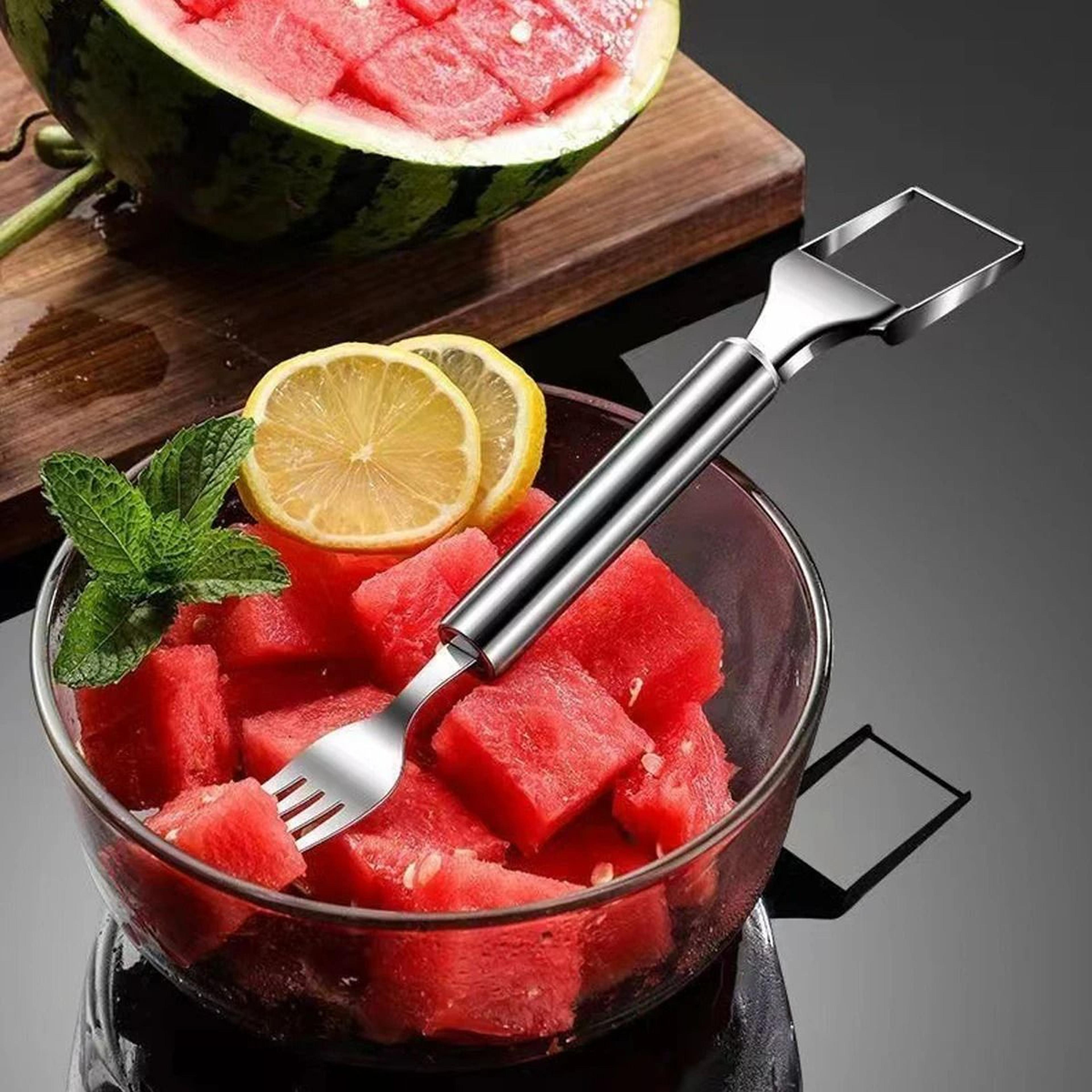 Stainless Steel DoubleHeaded Watermelon Slicer And Fruit Fork Tool 5