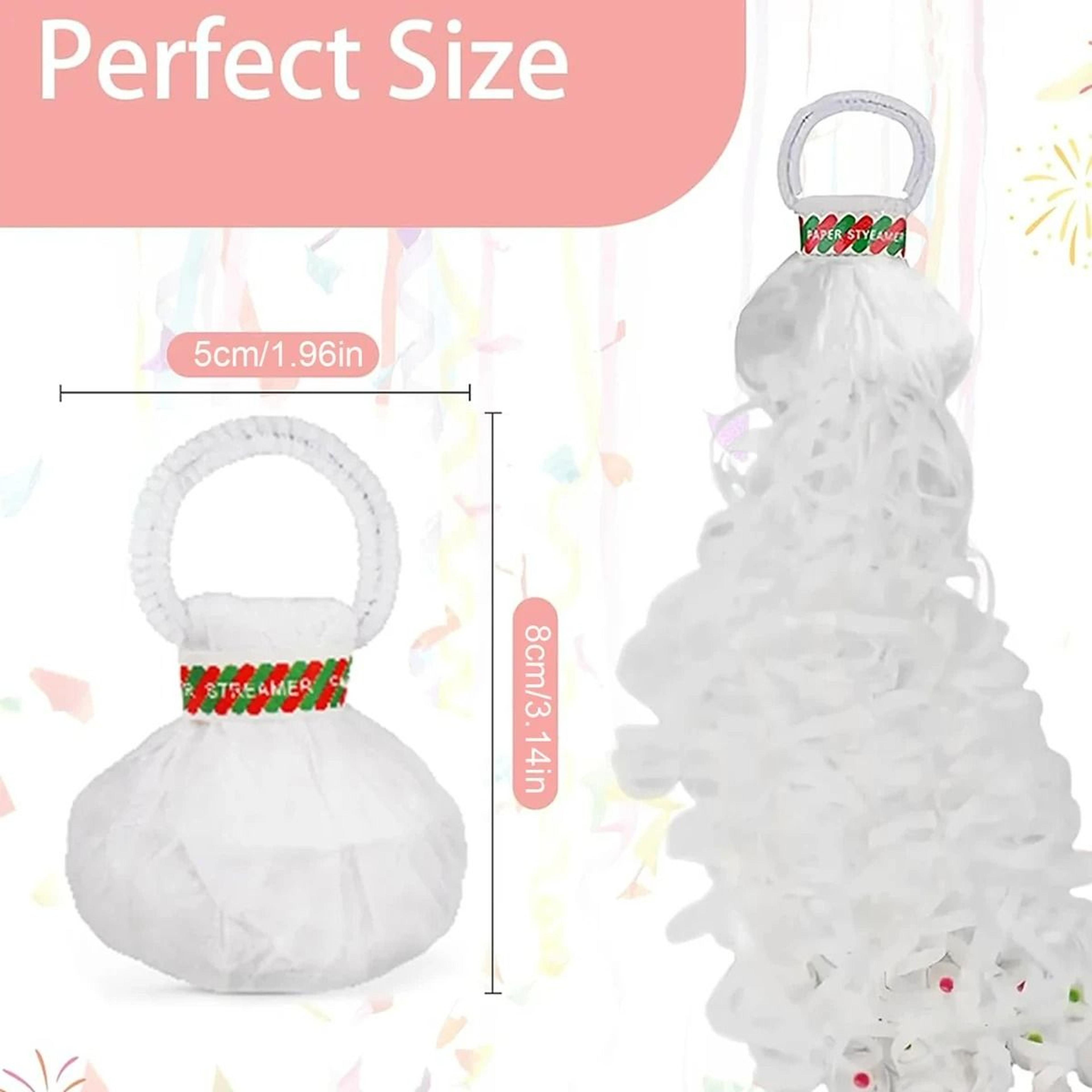 10Piece Romantic White HandThrow Streamers And Confetti Crackers For Weddings And Celebrations 1