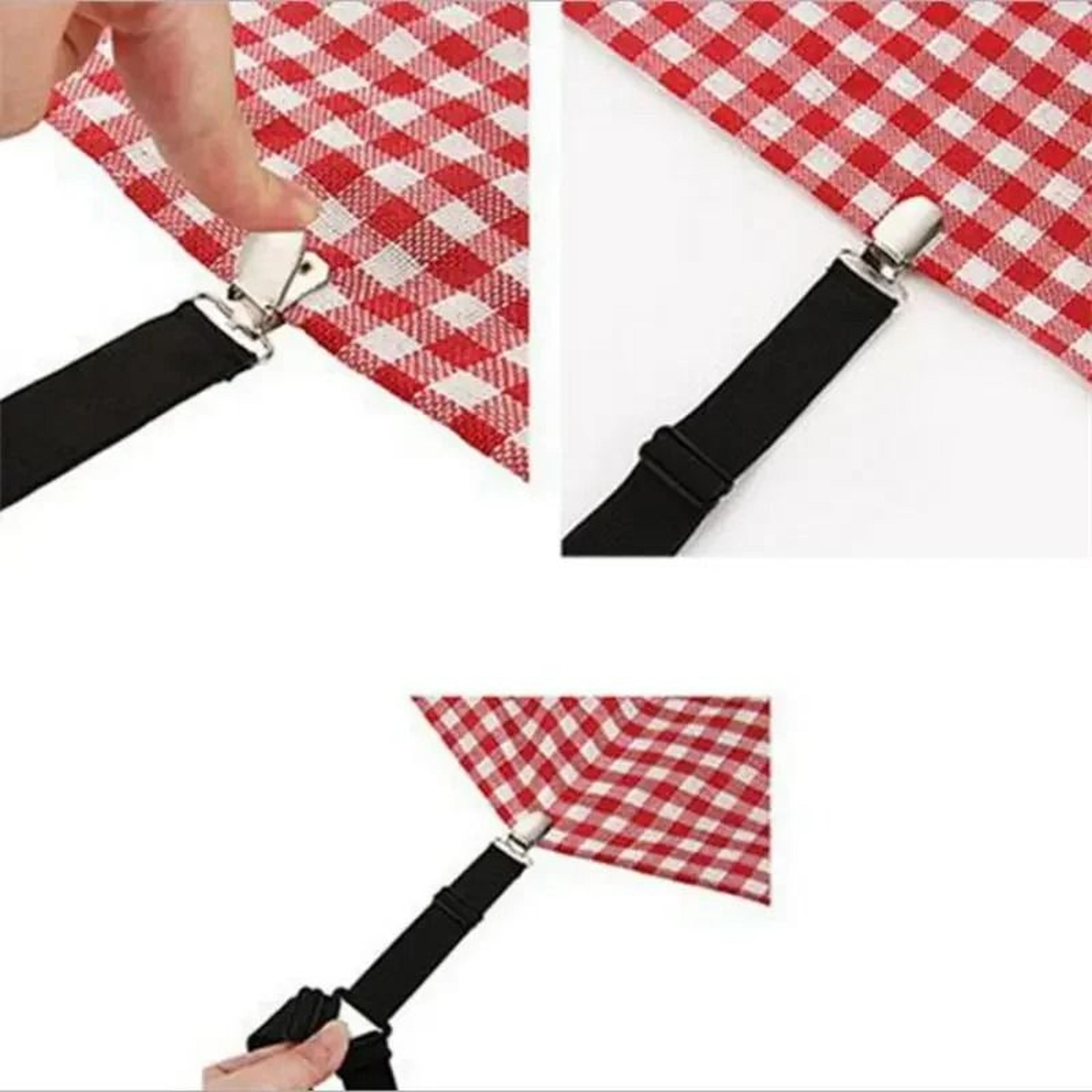 4Piece Adjustable Elastic Bed Sheet Fasteners And Mattress Cover Clip Holders 1