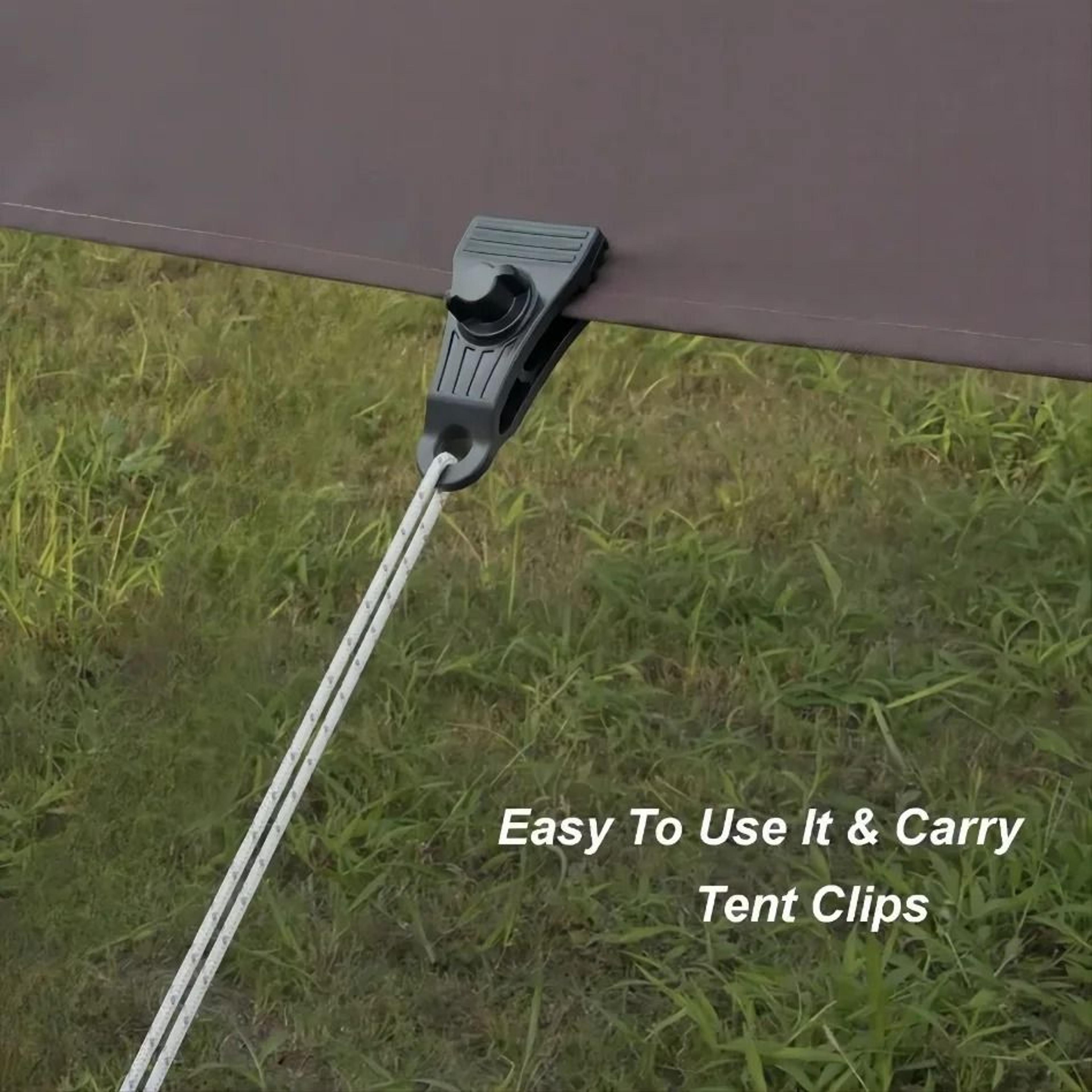 5Piece HeavyDuty Tent Clamps With Carabiners For Outdoor Tarps Awnings And Canopies 2