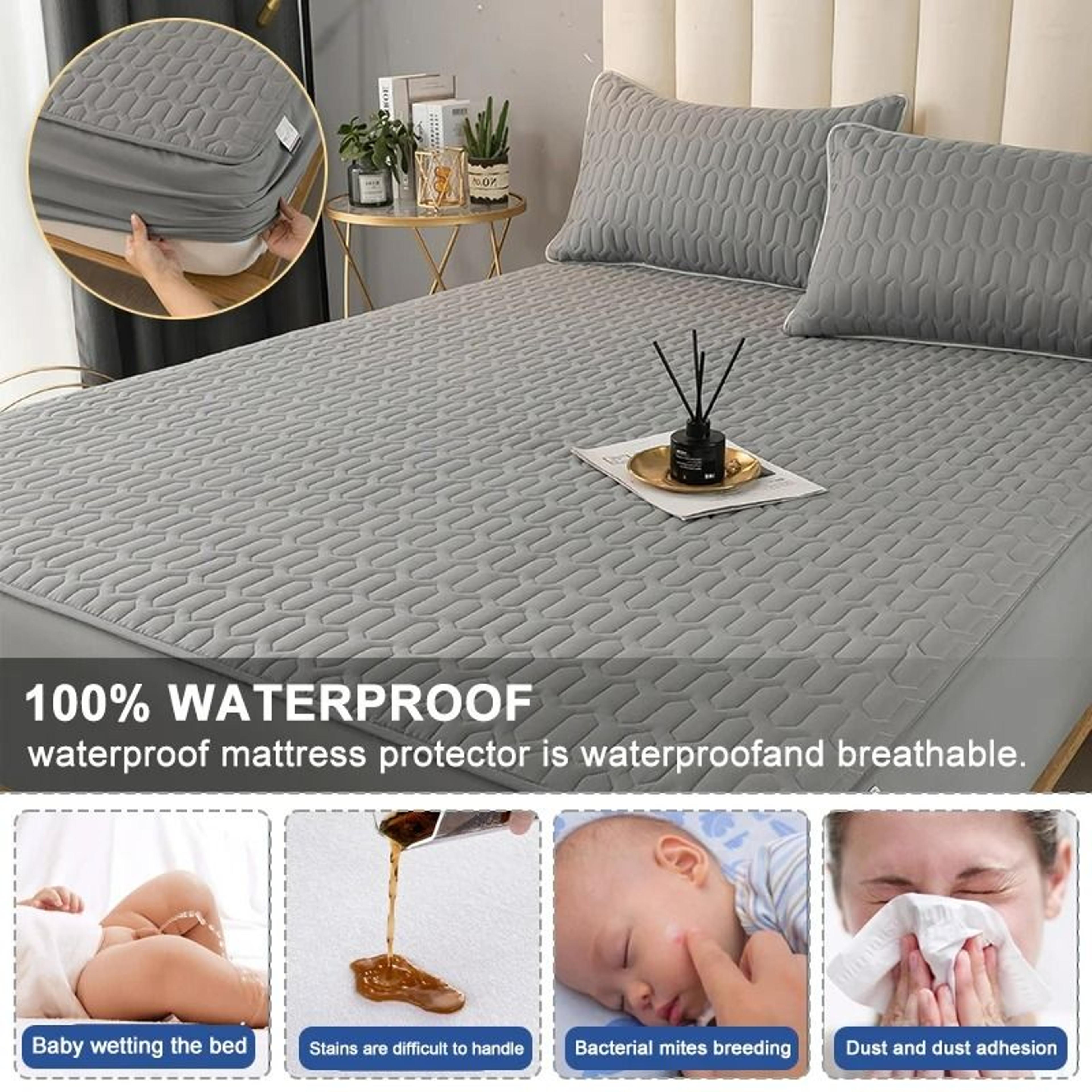 Waterproof Thicken Quilted Mattress Cover Deep Pocket Fitted Sheet Protector 4