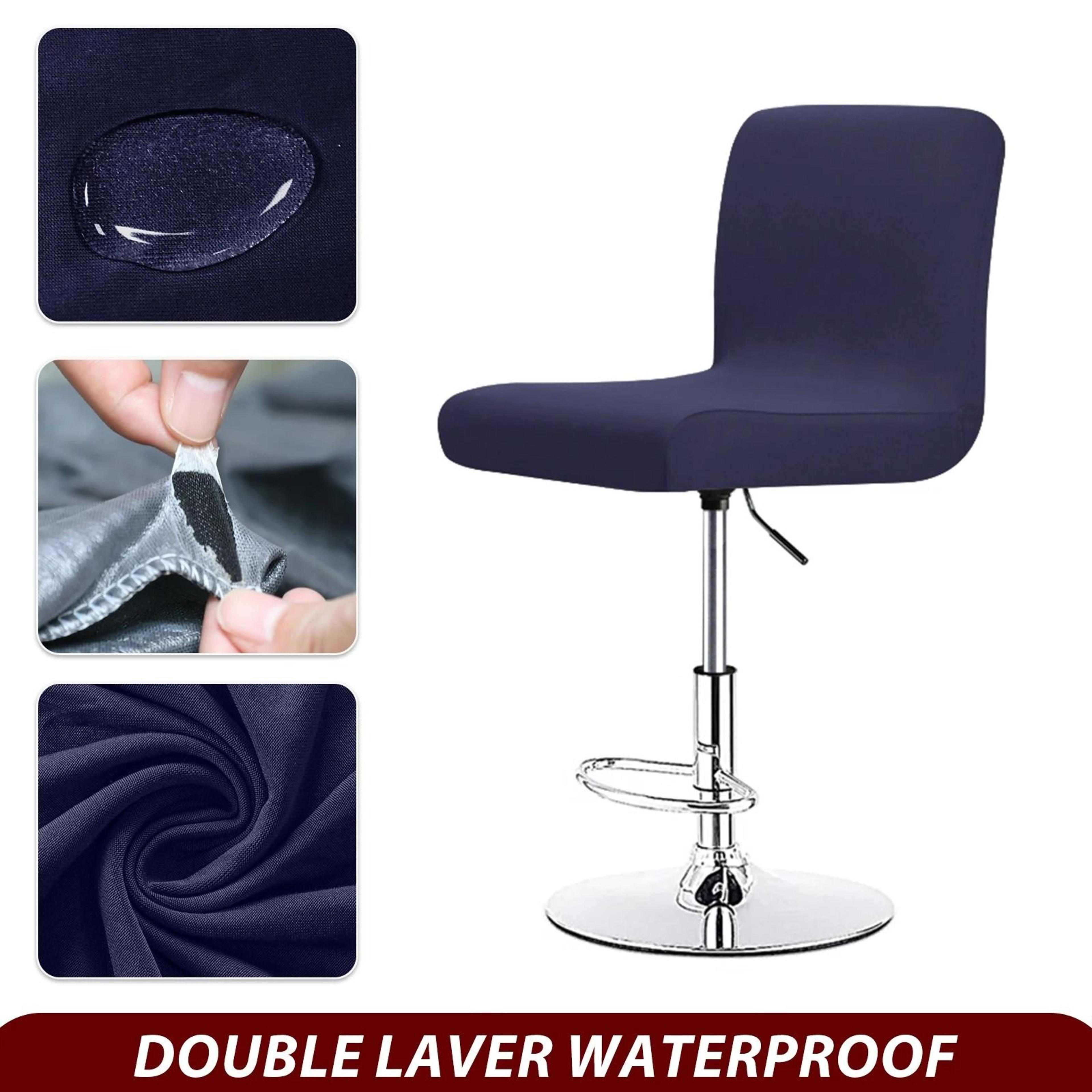 Real Waterproof Fabric Bar Chair Cover Stretch Short Back Slipcover 9