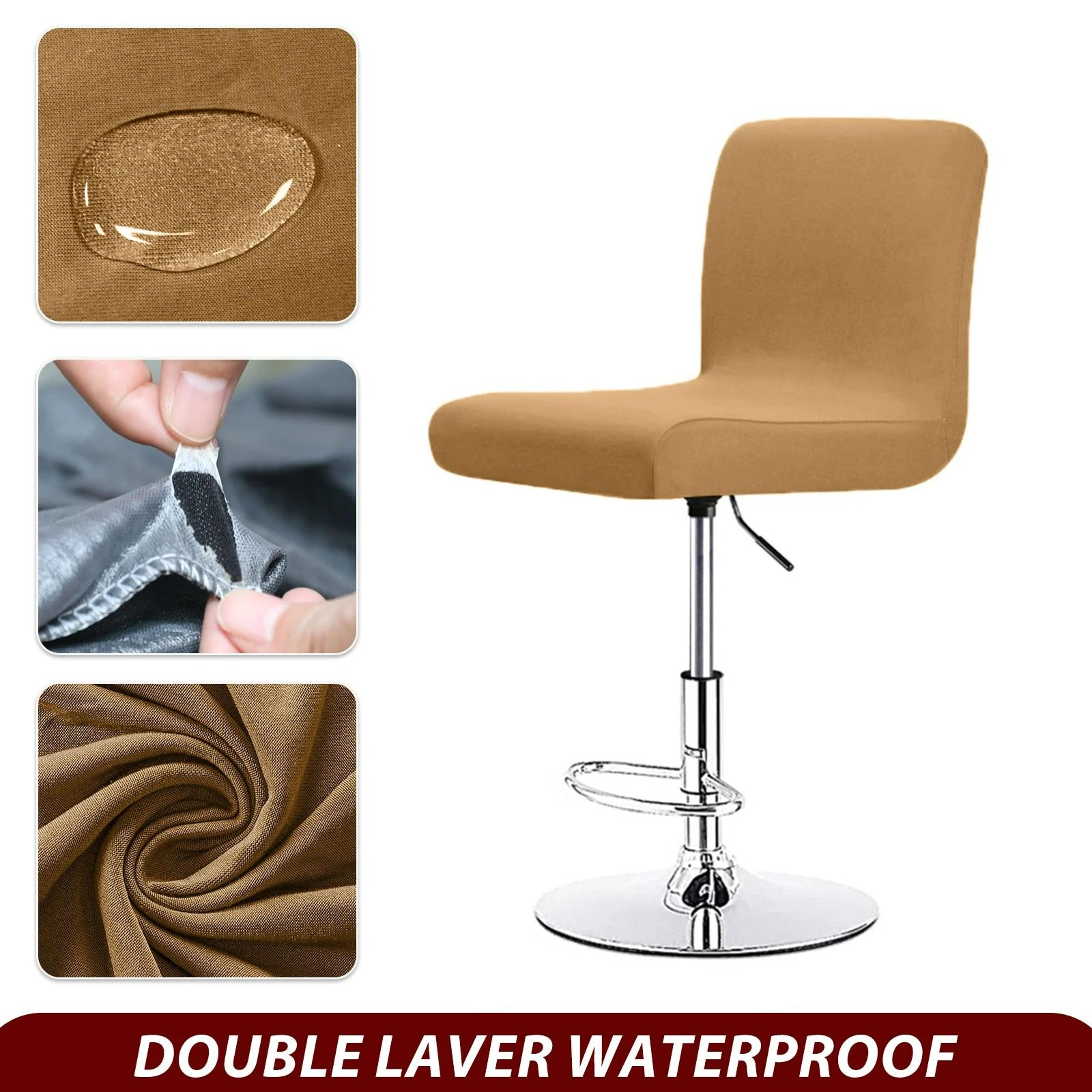 Real Waterproof Fabric Bar Chair Cover Stretch Short Back Slipcover 7