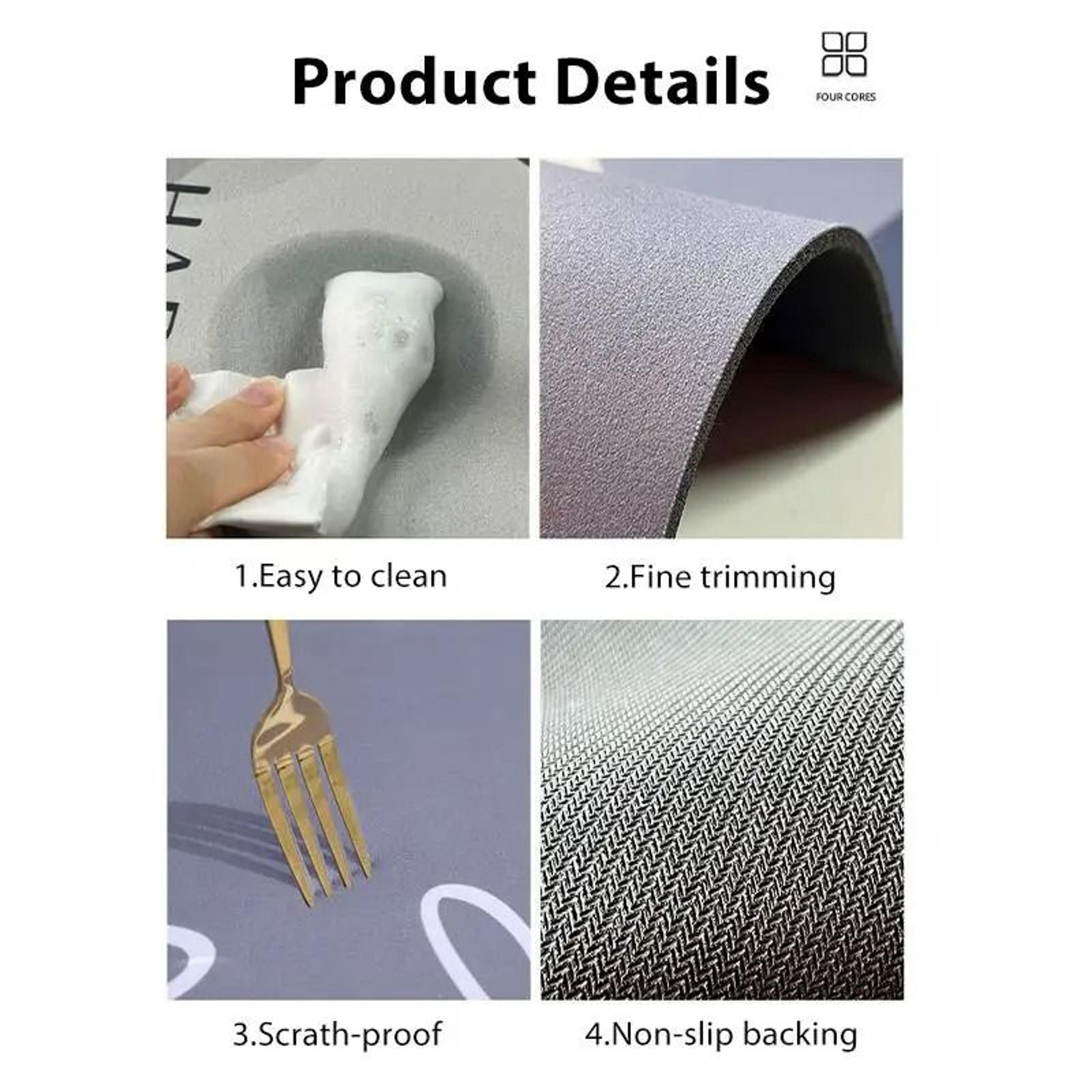 2Pcs Set Diatomite Absorbent NonSlip QuickDry Bath And Kitchen Rugs 4