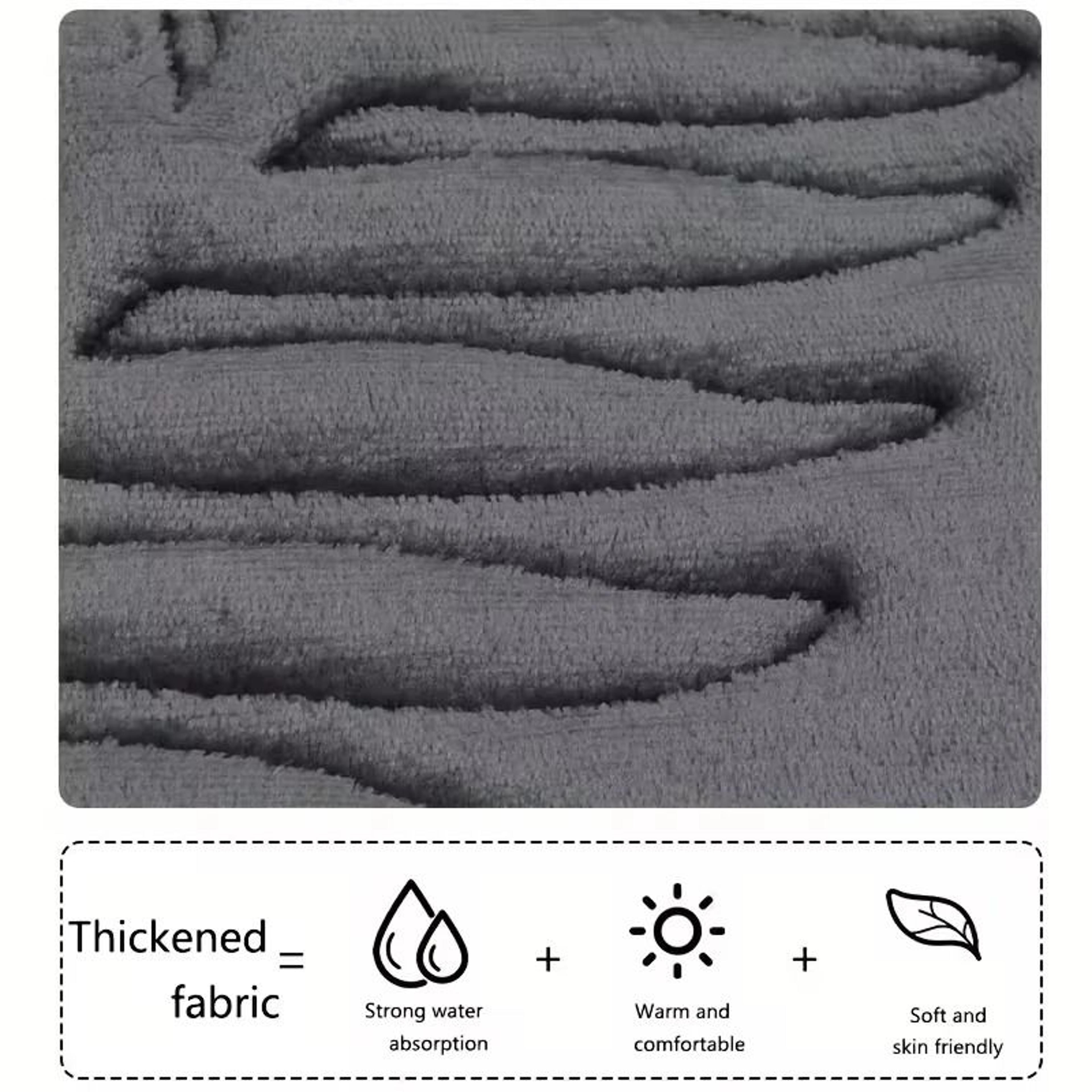 3Pcs Set NonSlip UltraSoft QuickDry Bathroom Rugs 3