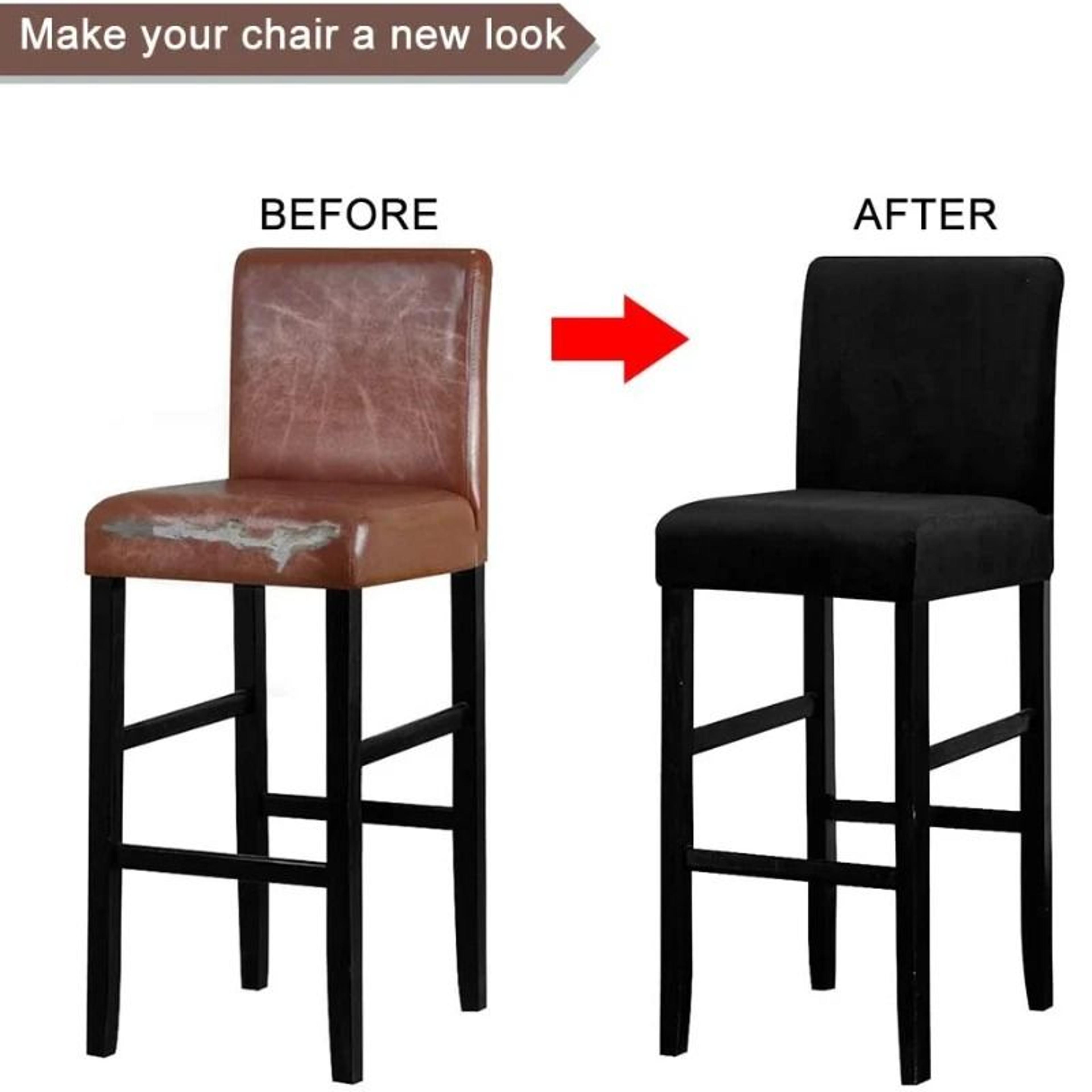 Solid Color Velvet Elastic Stretch Bar Stool Cover 6