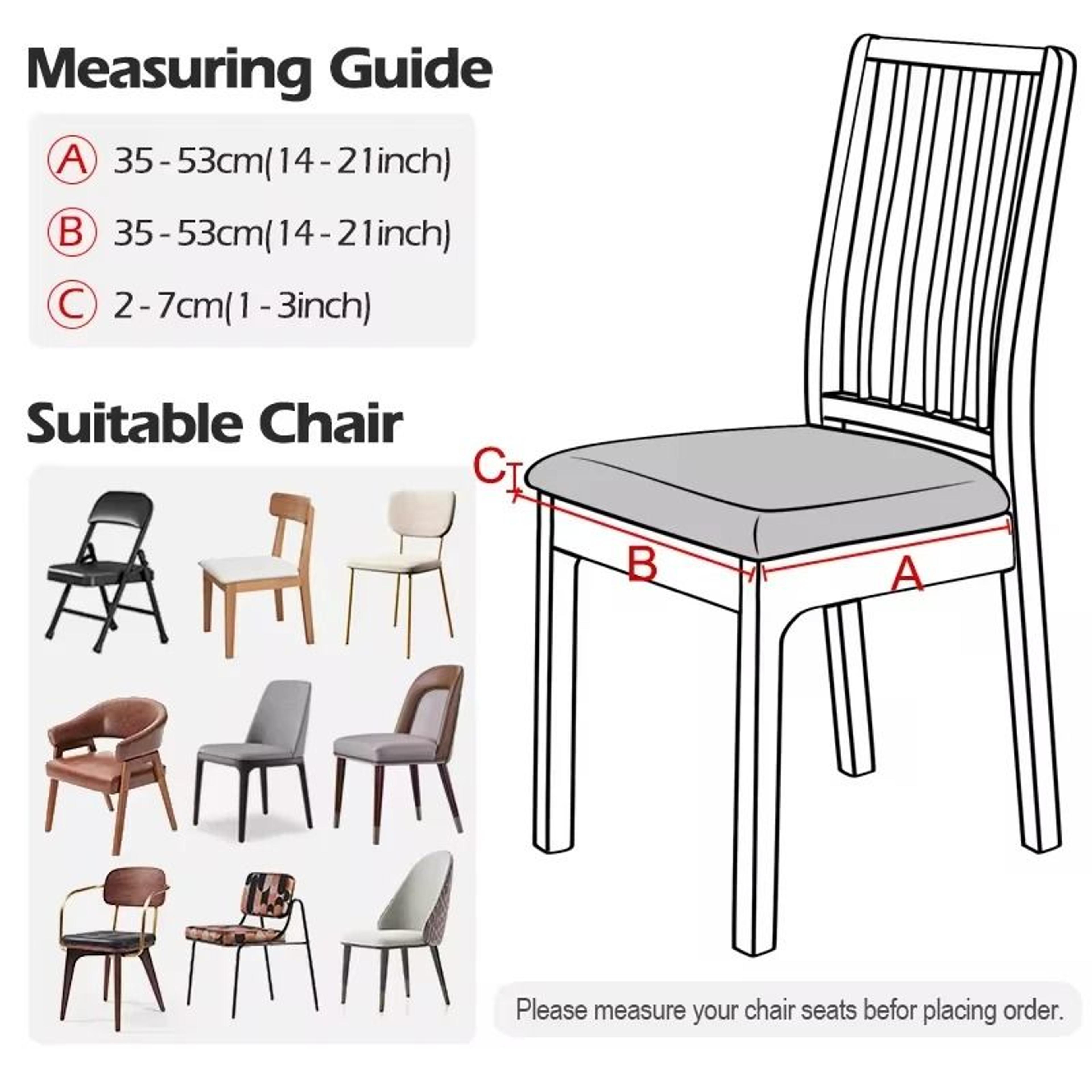 Stretch Jacquard Upholstered Dining Chair Seat Cover 2