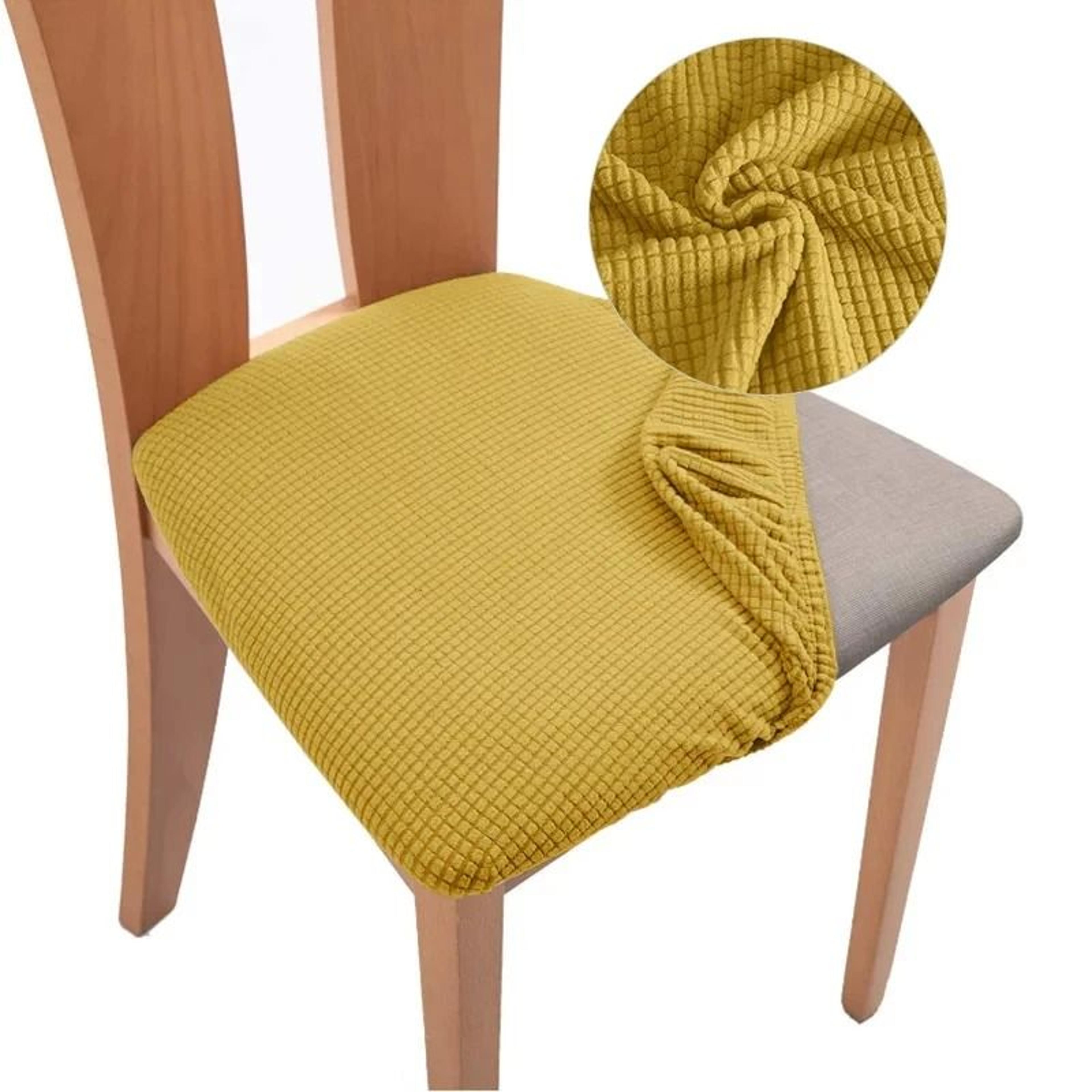 Stretch Jacquard Upholstered Dining Chair Seat Cover 11