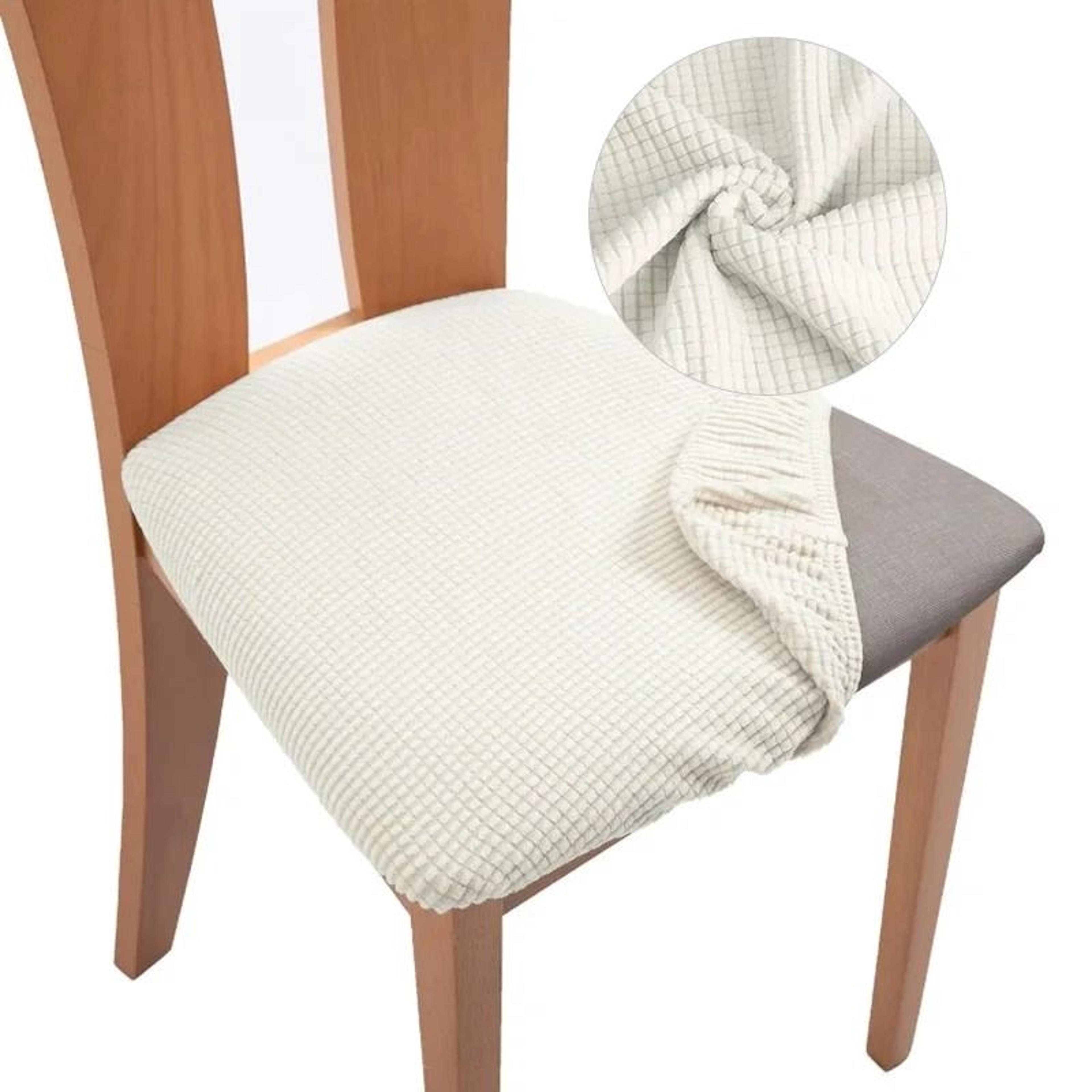 Stretch Jacquard Upholstered Dining Chair Seat Cover 7