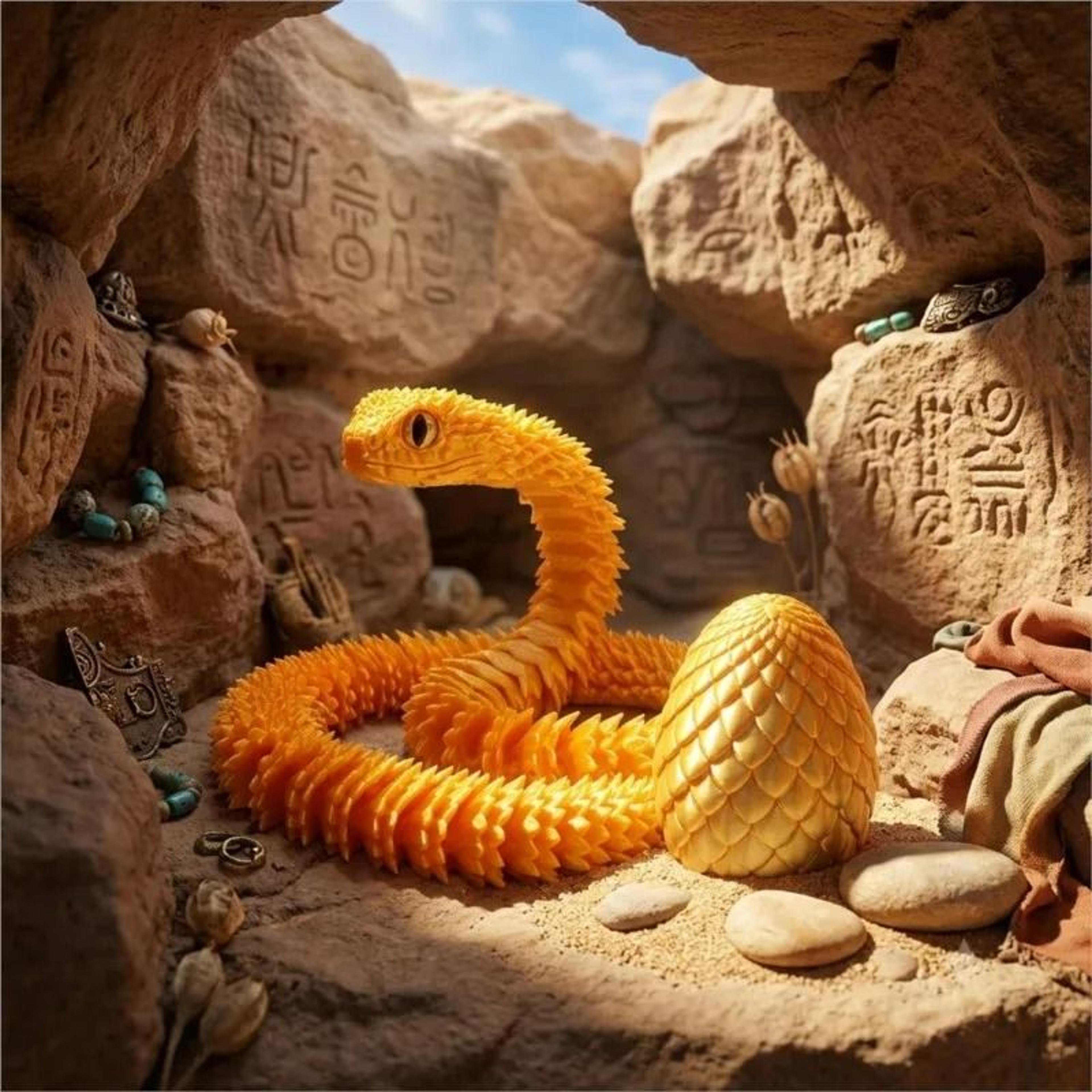 3D Printed Articulated Snake Figurine With Surprise Egg Container 4